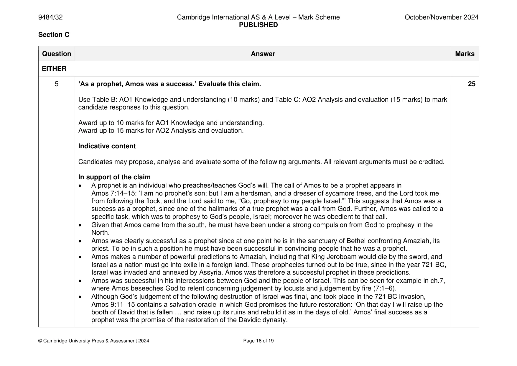Mark scheme, page 16 of 19