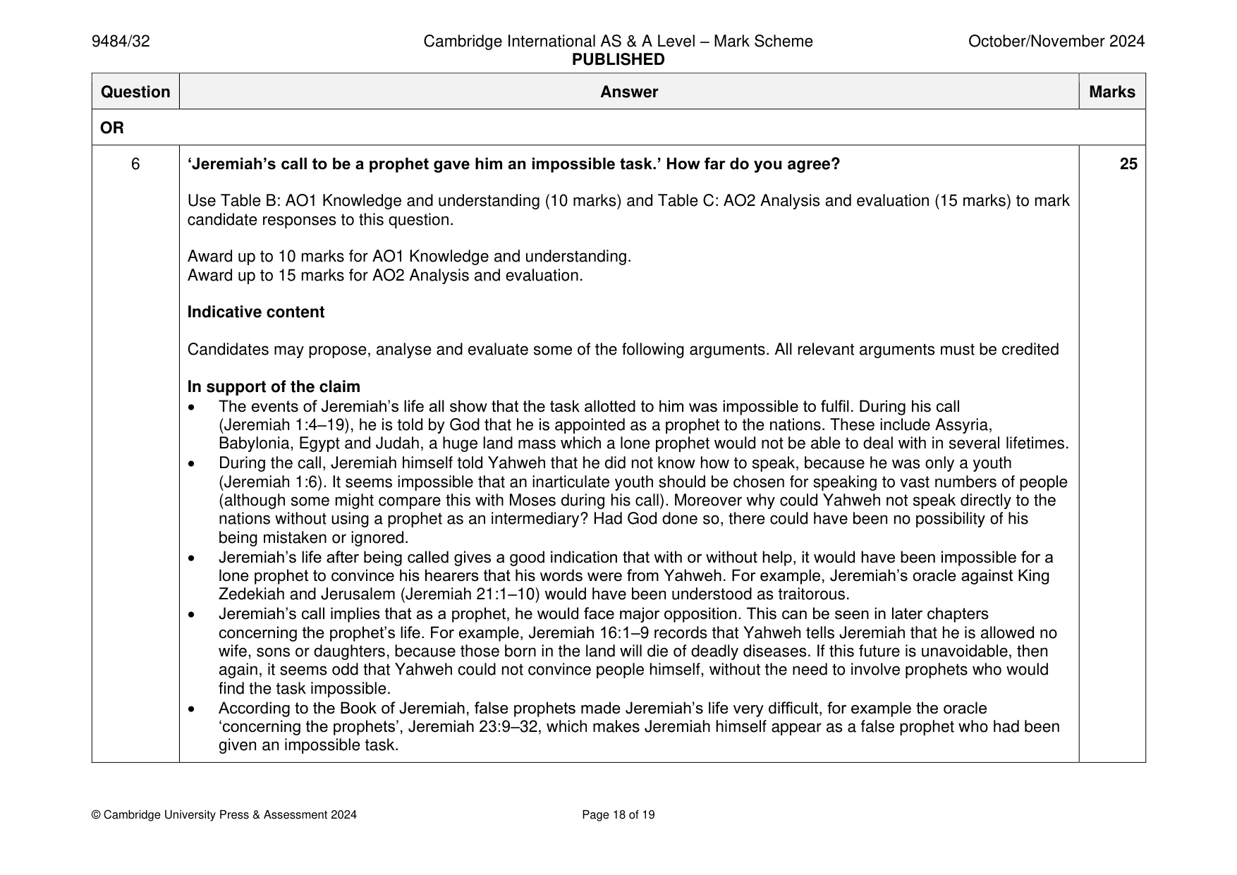 Mark scheme, page 18 of 19