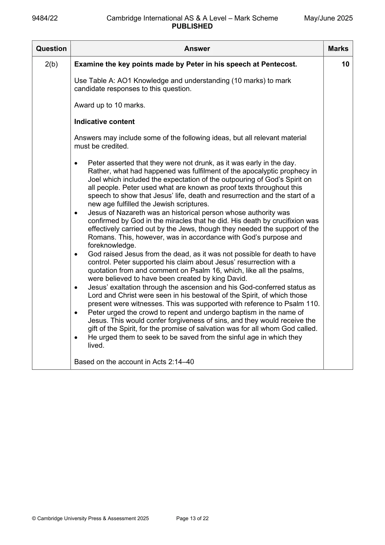 Mark scheme, page 13 of 22