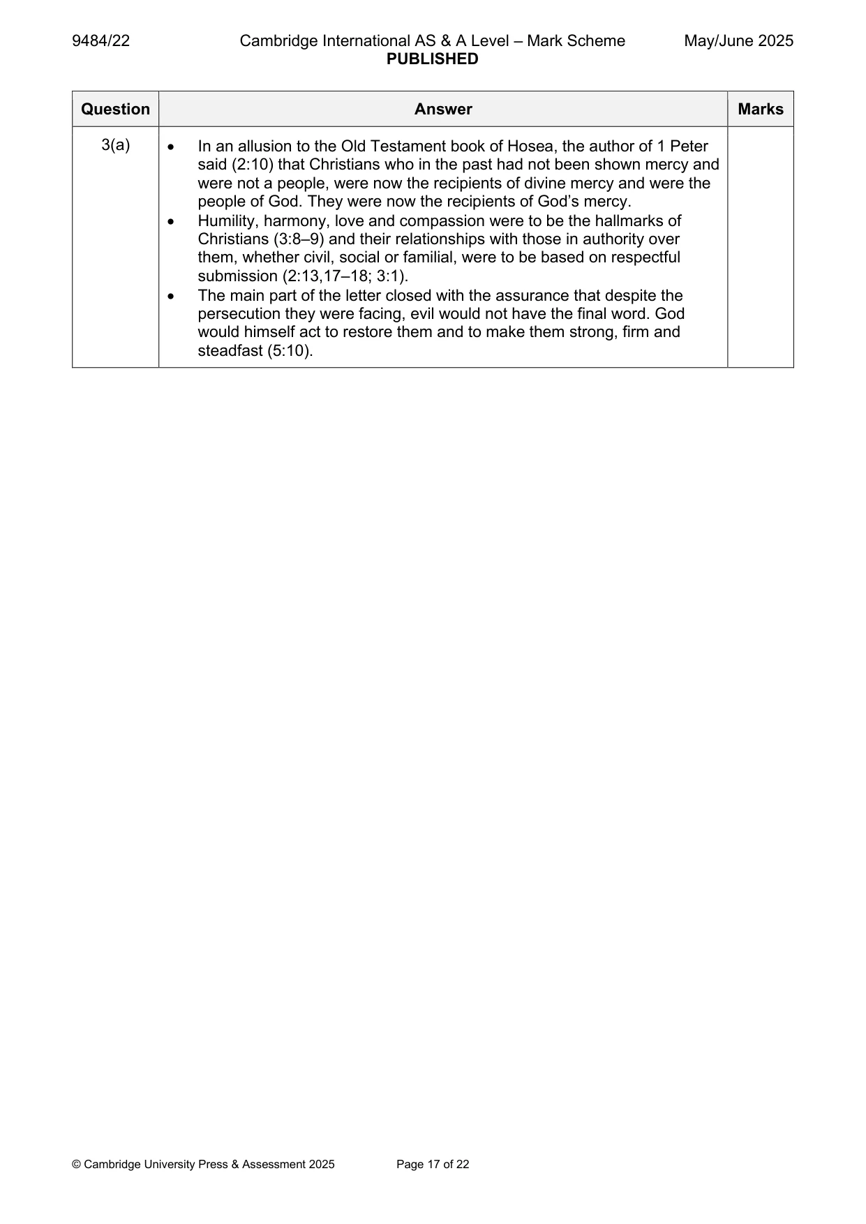 Mark scheme, page 17 of 22