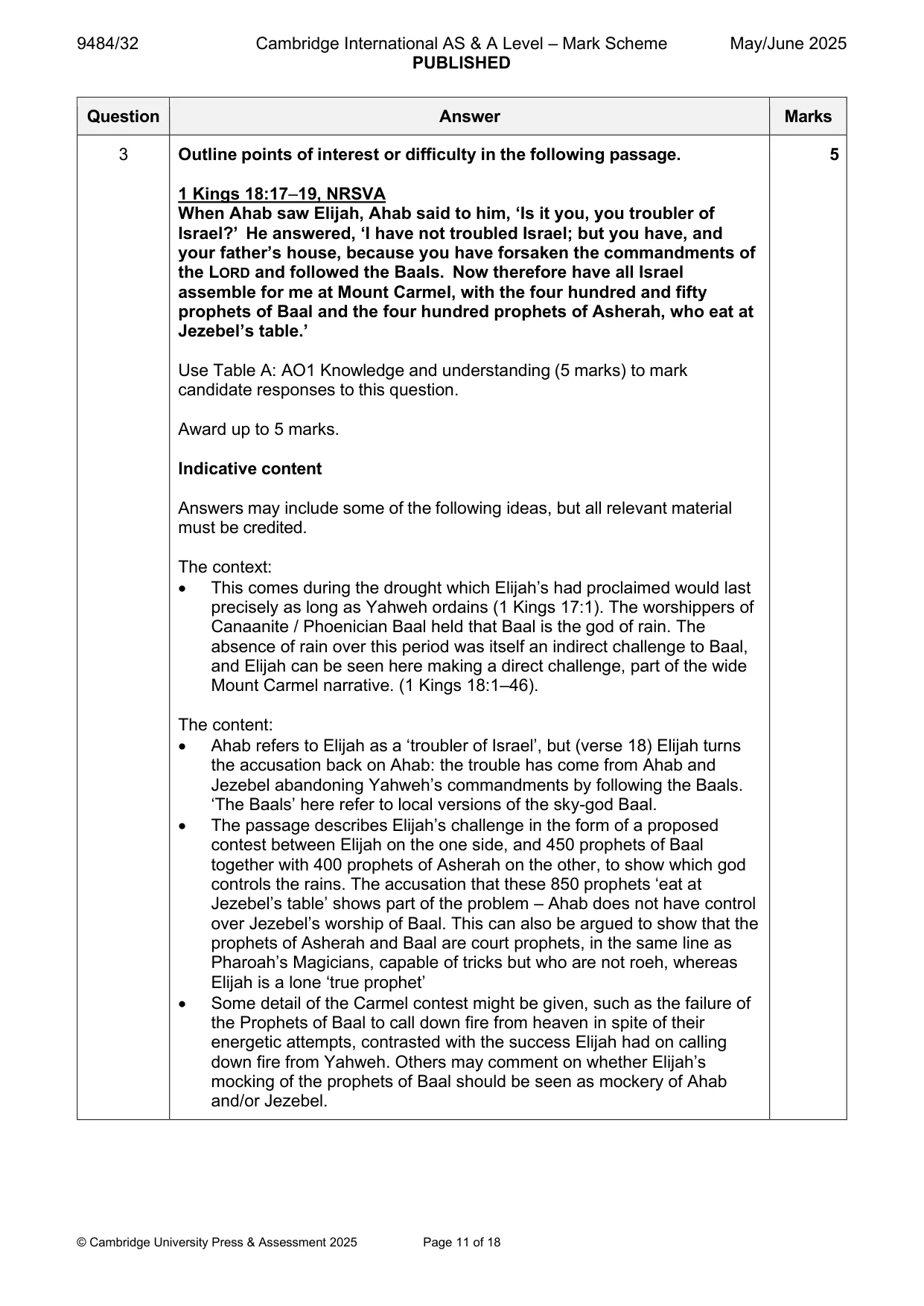 Mark scheme, page 11 of 18