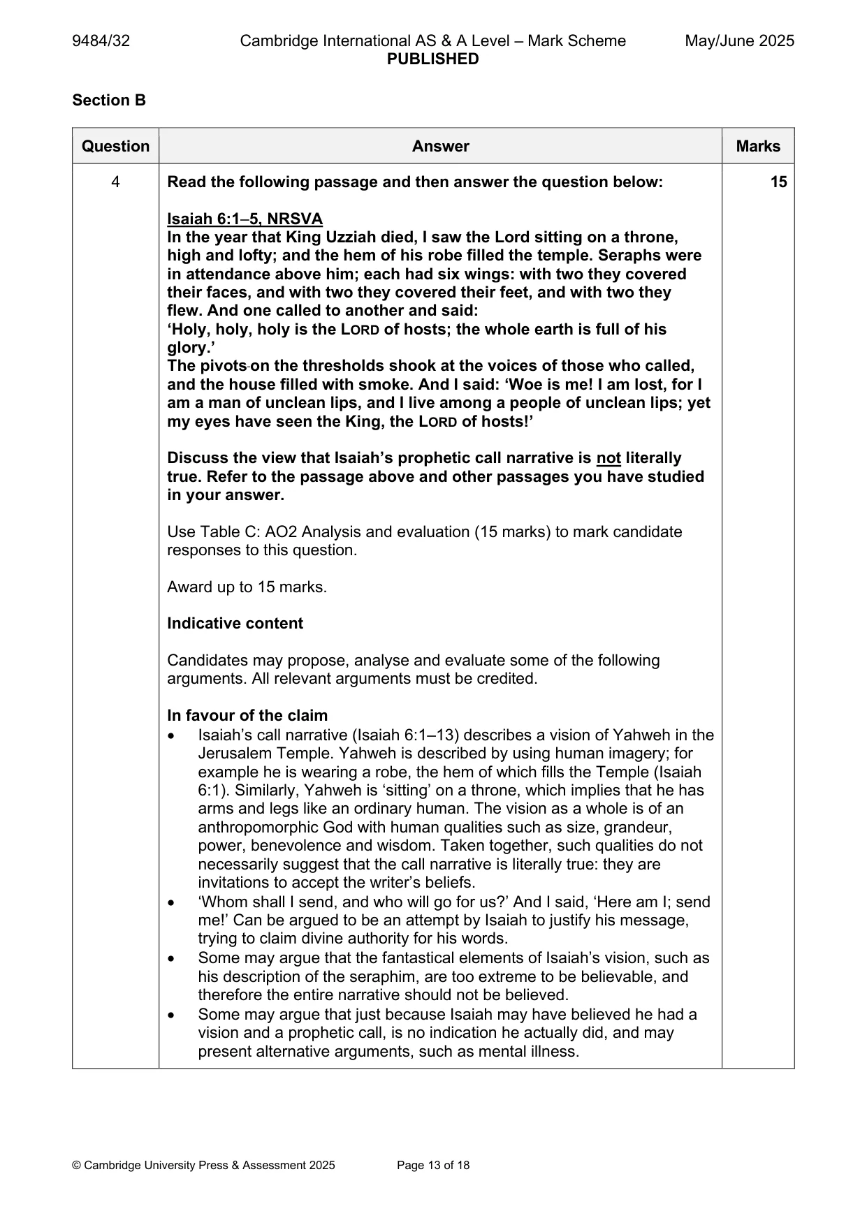 Mark scheme, page 13 of 18