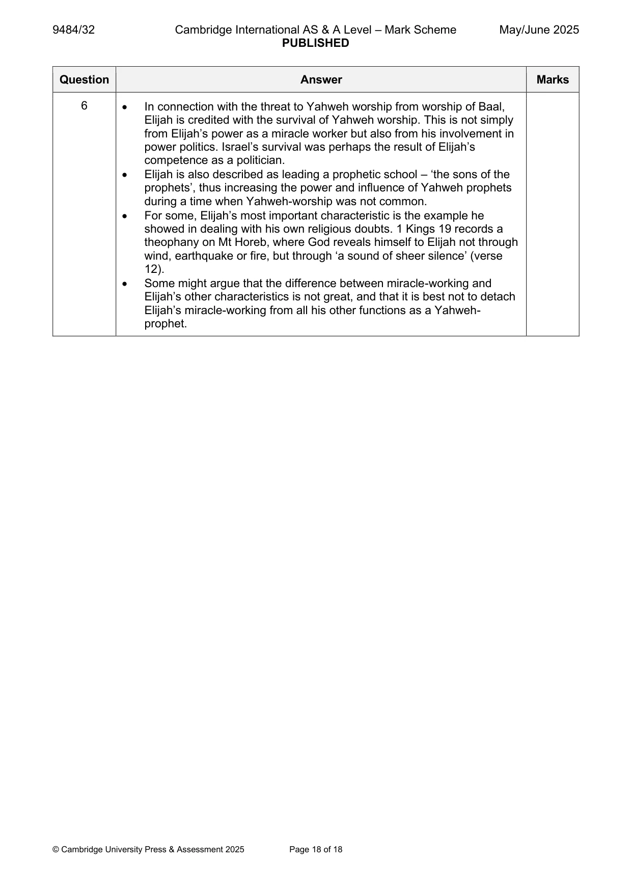 Mark scheme, page 18 of 18