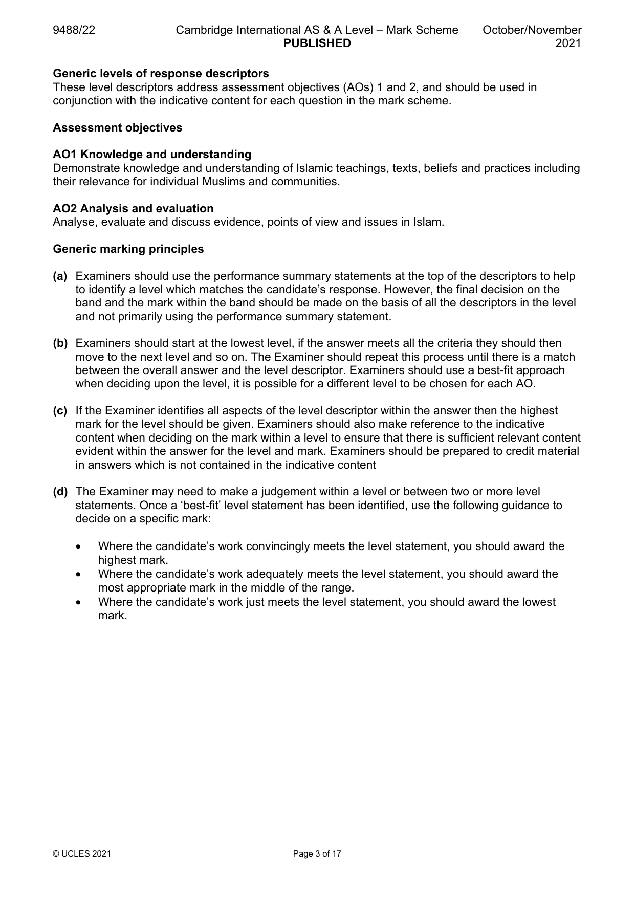 Mark scheme, page 3 of 17