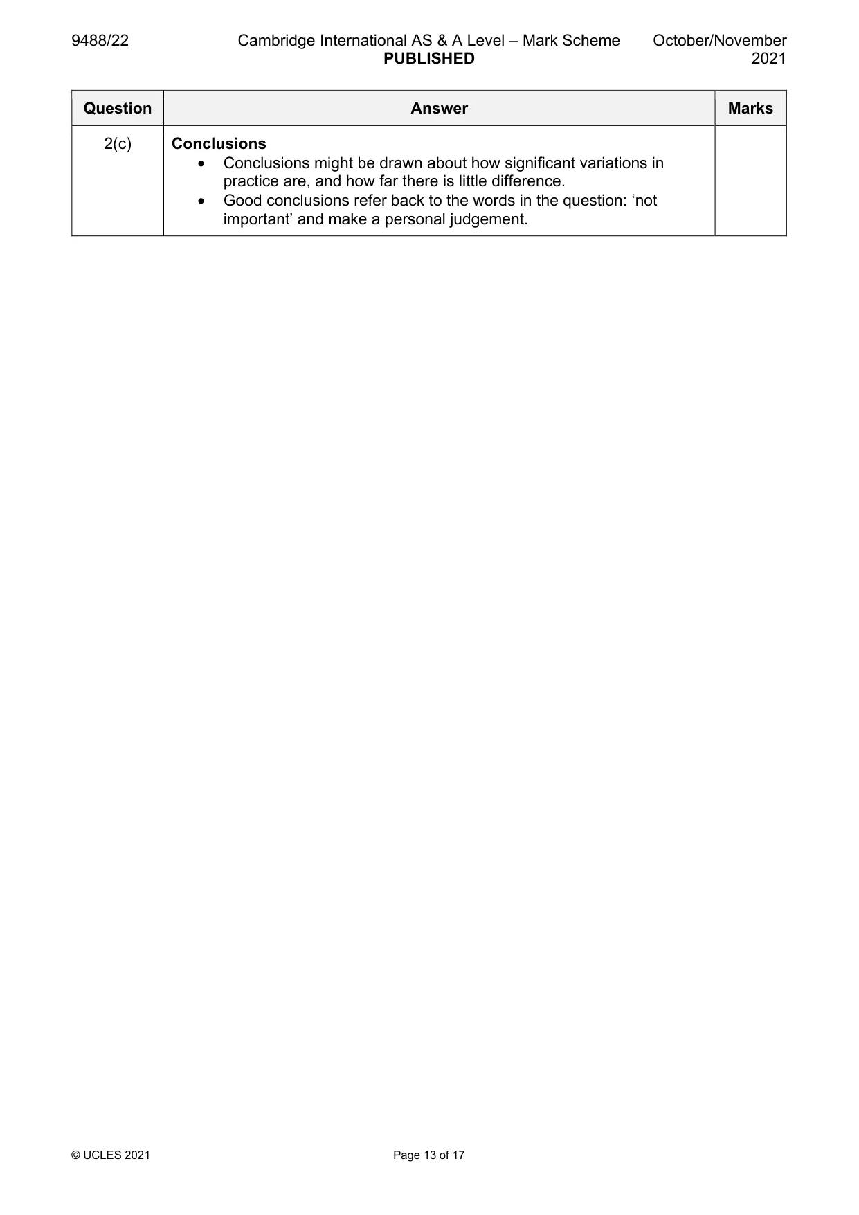 Mark scheme, page 13 of 17