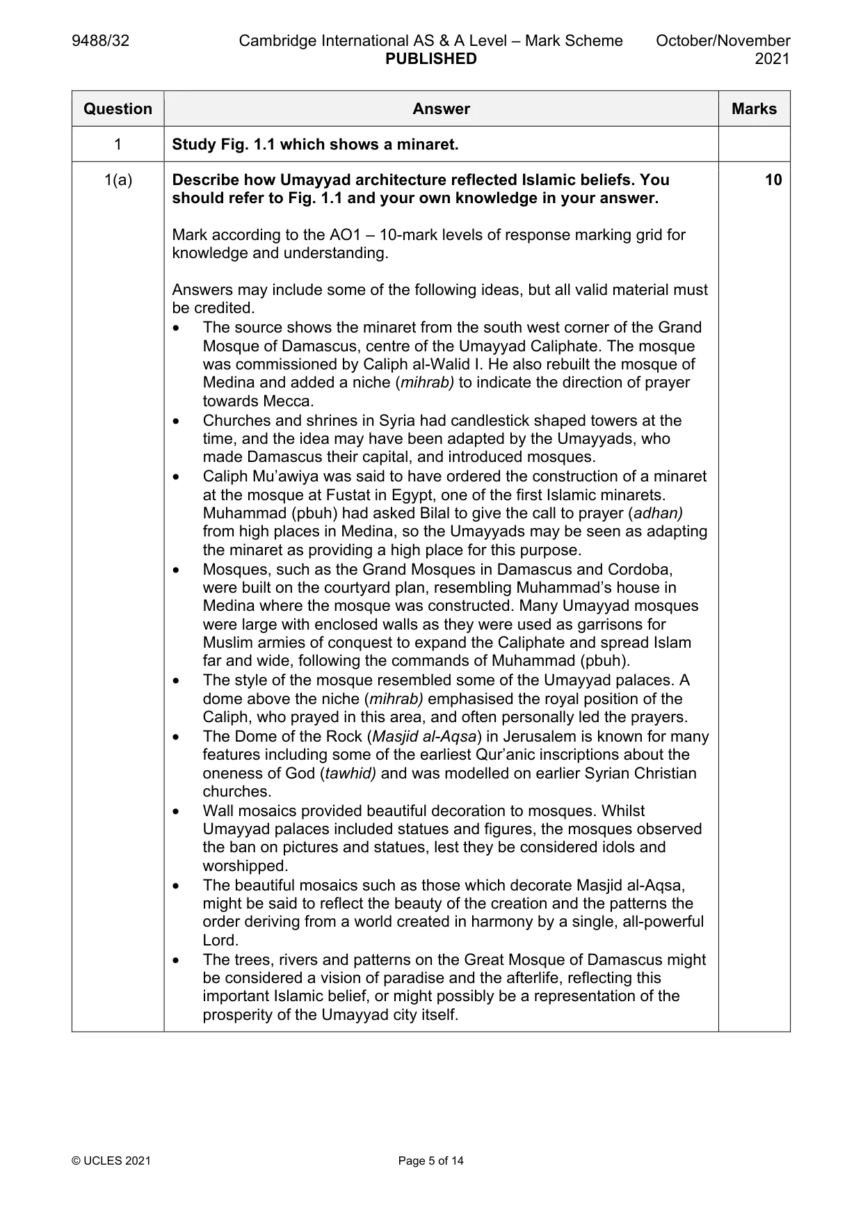 Mark scheme, page 5 of 14