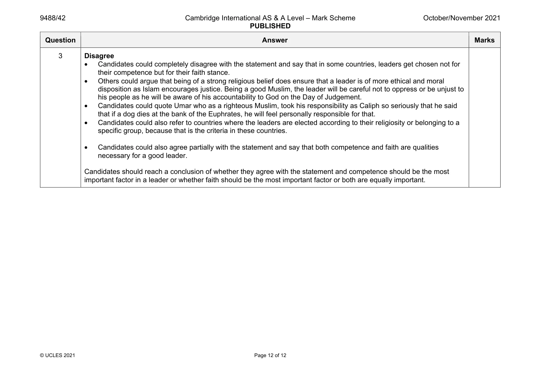 Mark scheme, page 12 of 12