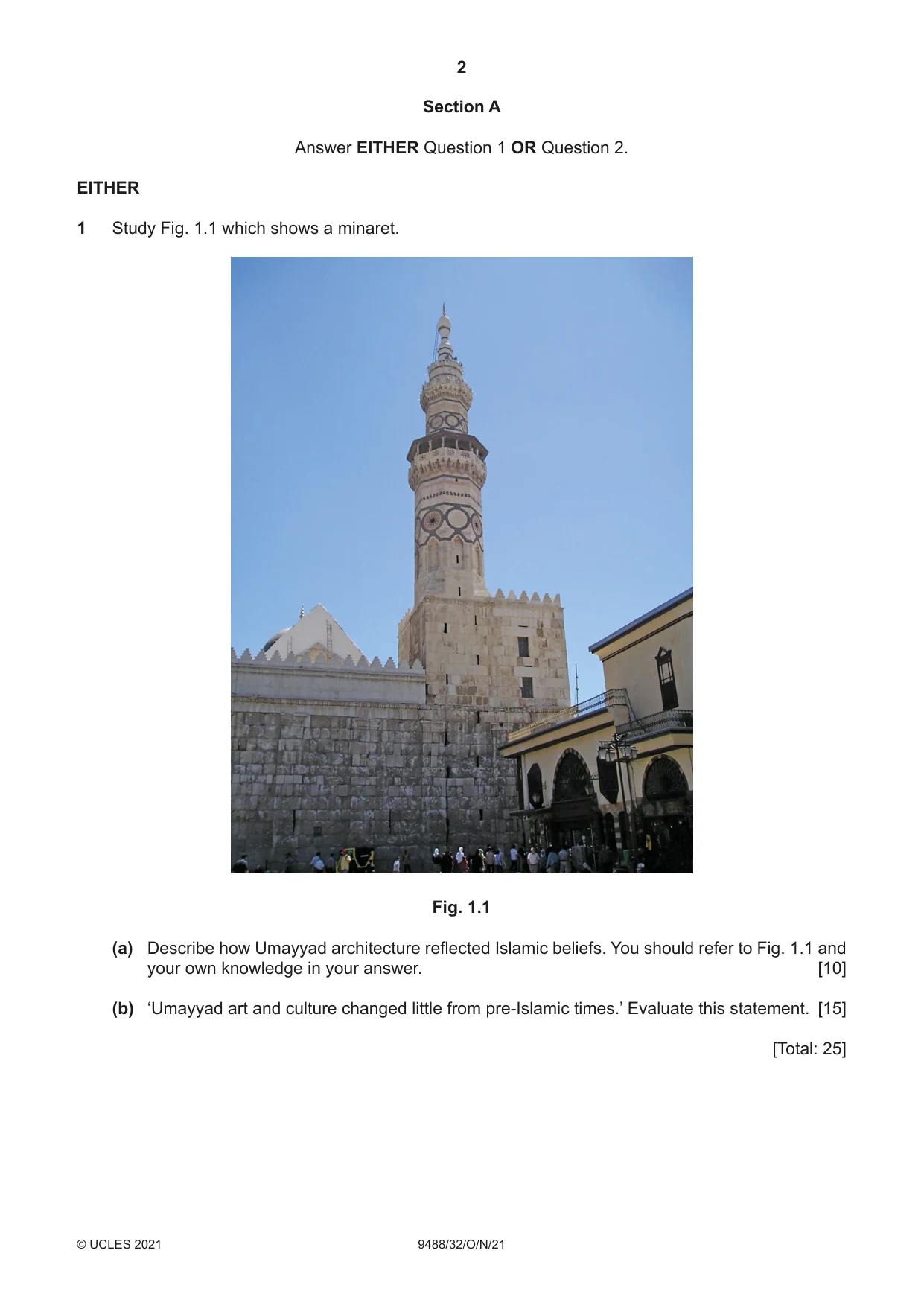 Cambridge A Level Islamic Studies 9488 2021 Oct/Nov Paper 3 · Variant 2 question paper, page 2 of 4