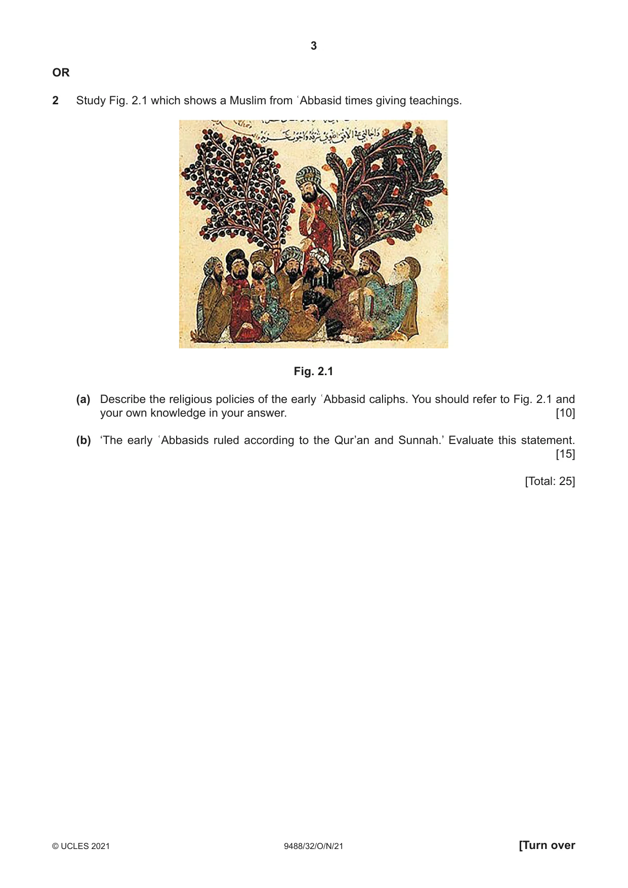 Cambridge A Level Islamic Studies 9488 2021 Oct/Nov Paper 3 · Variant 2 question paper, page 3 of 4
