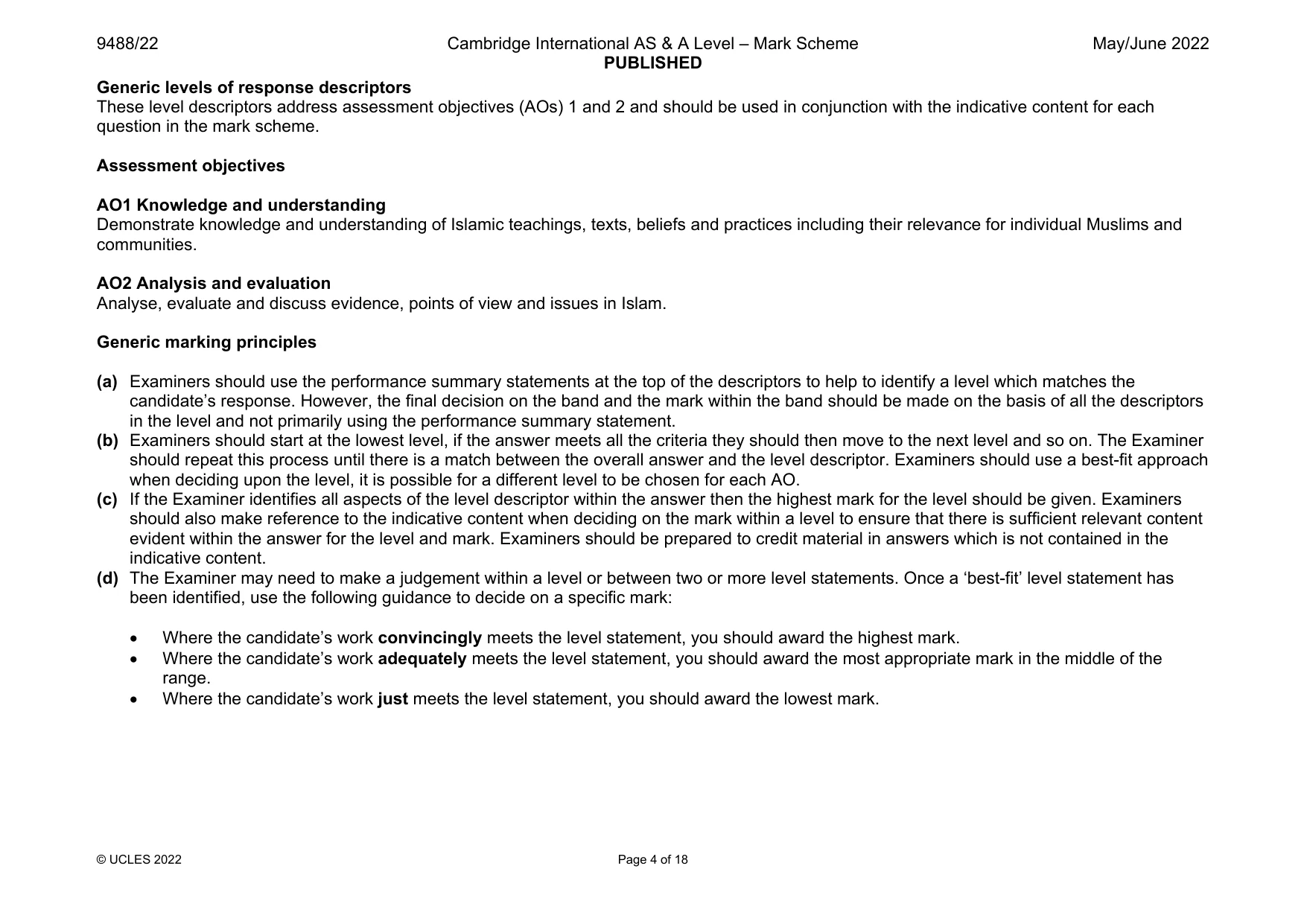 Mark scheme, page 4 of 18