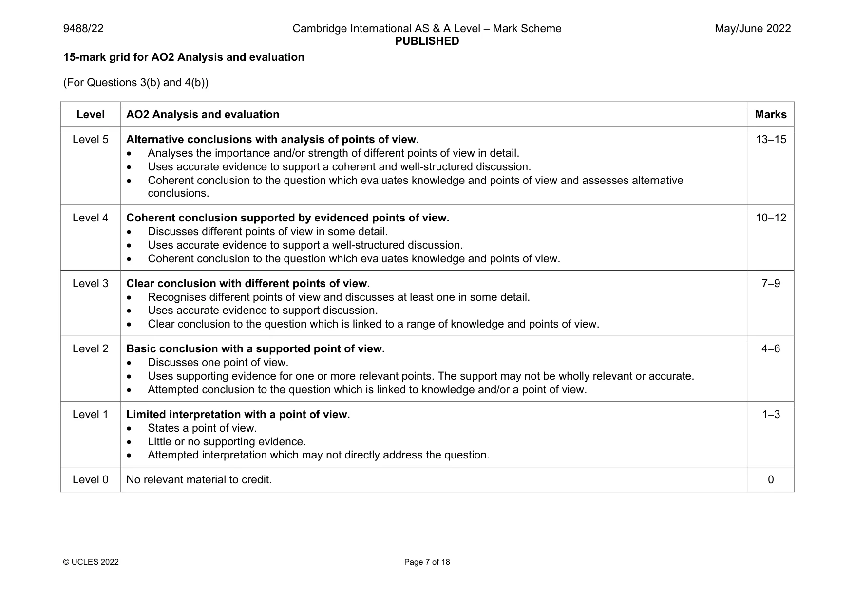 Mark scheme, page 7 of 18