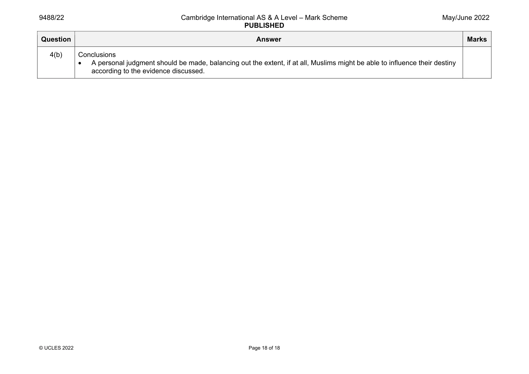 Mark scheme, page 18 of 18