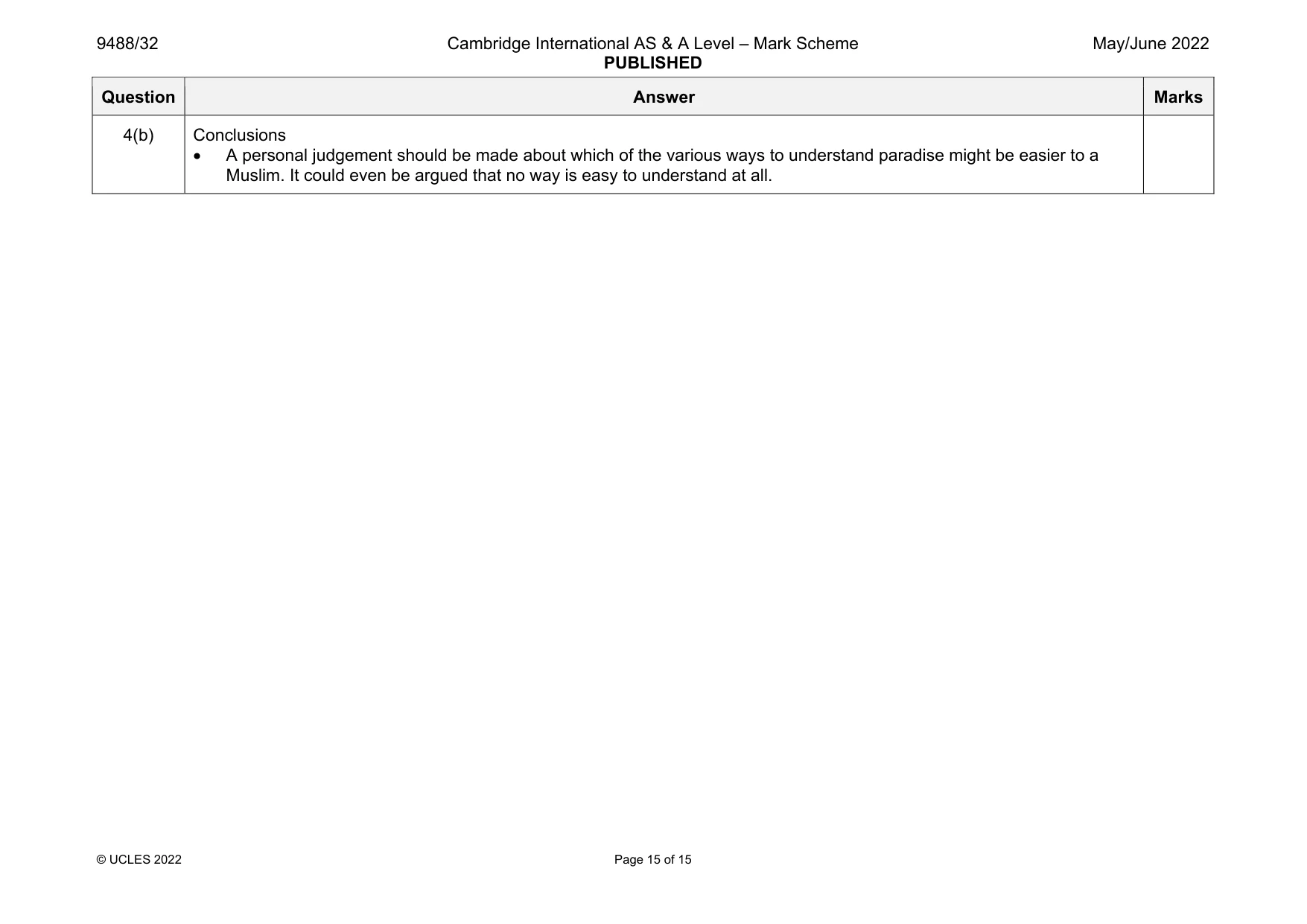 Mark scheme, page 15 of 15