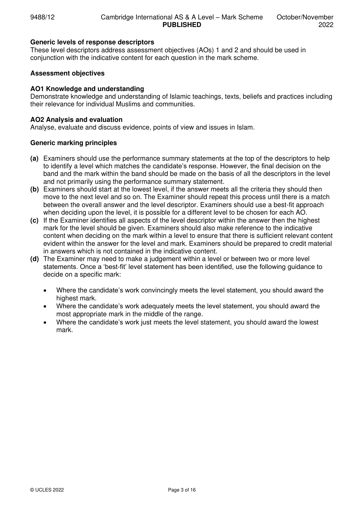 Mark scheme, page 3 of 16