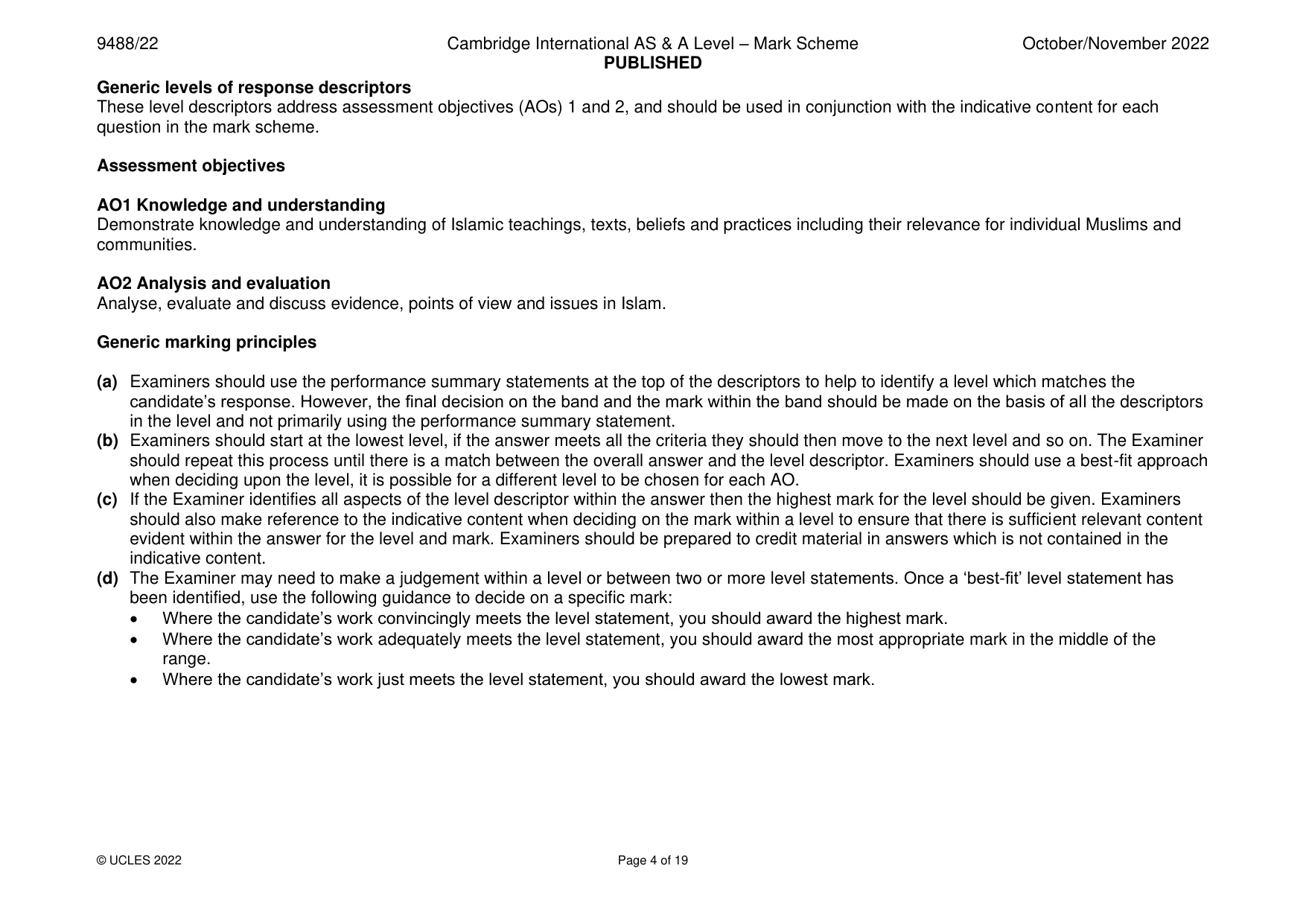 Mark scheme, page 4 of 19