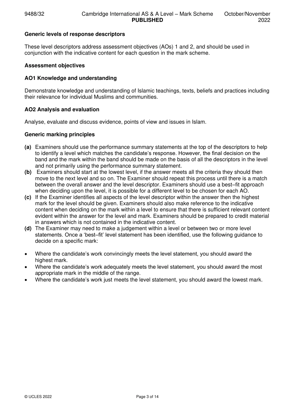 Mark scheme, page 3 of 14