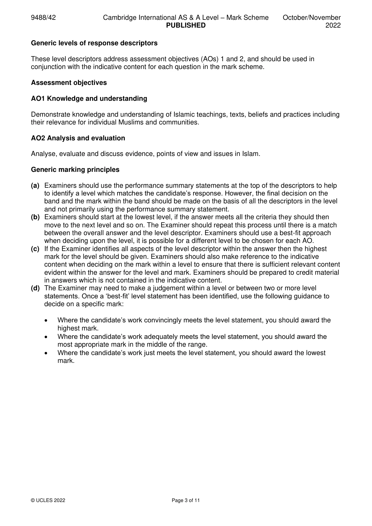 Mark scheme, page 3 of 11