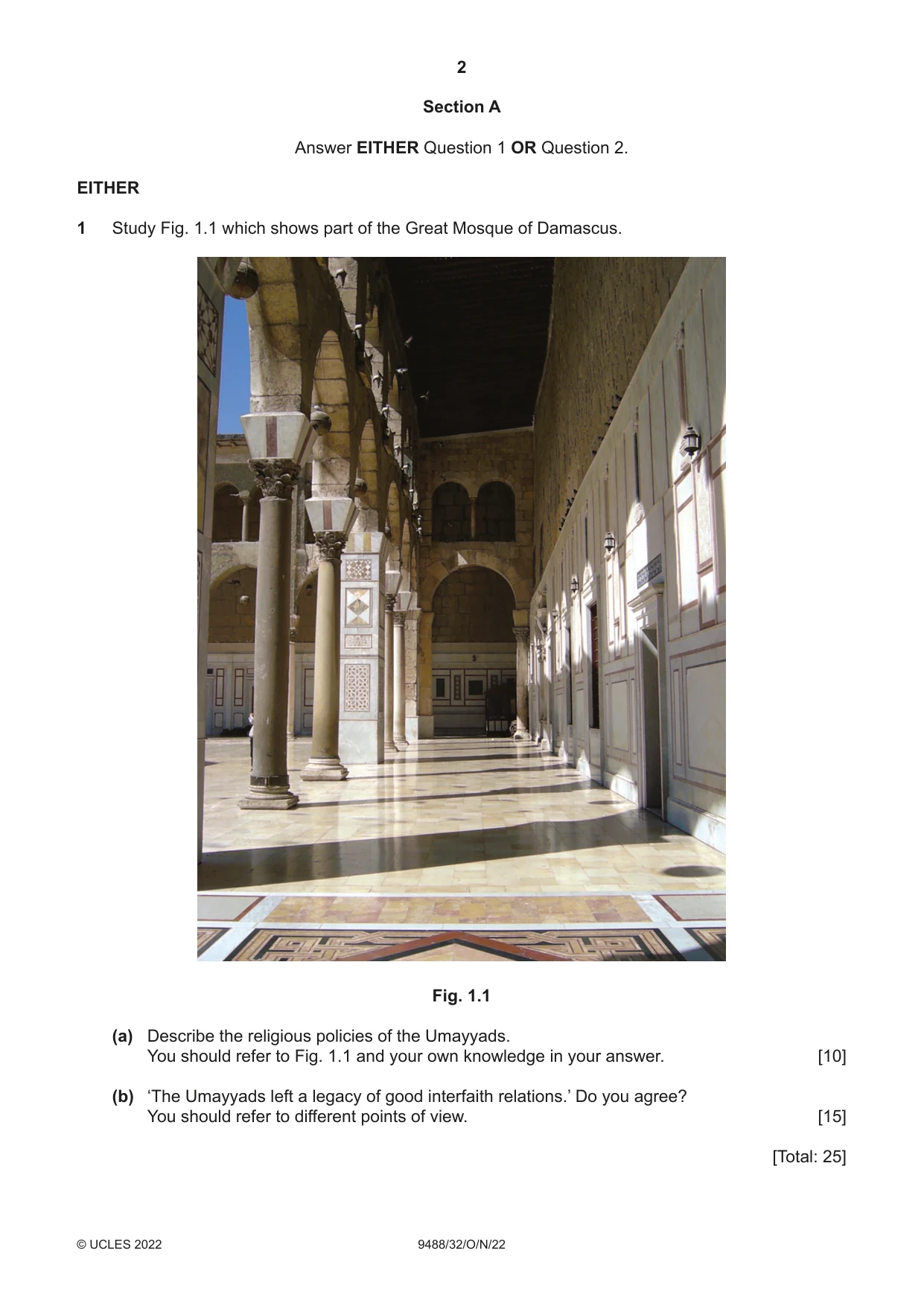 Cambridge A Level Islamic Studies 9488 2022 Oct/Nov Paper 3 · Variant 2 question paper, page 2 of 4