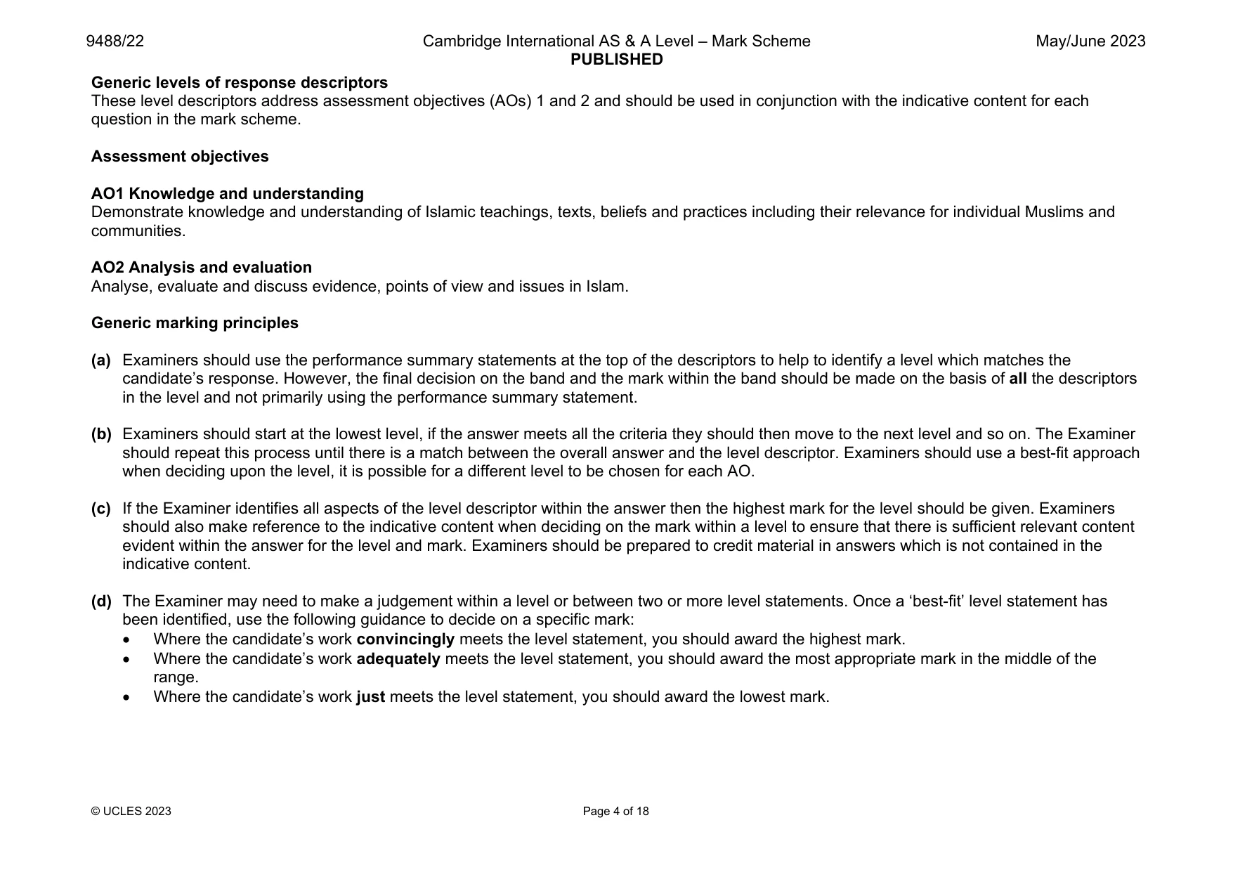 Mark scheme, page 4 of 18