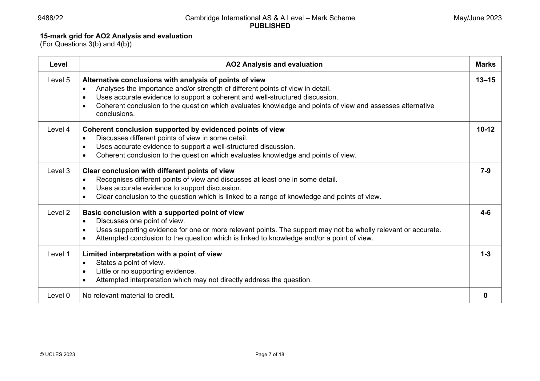 Mark scheme, page 7 of 18