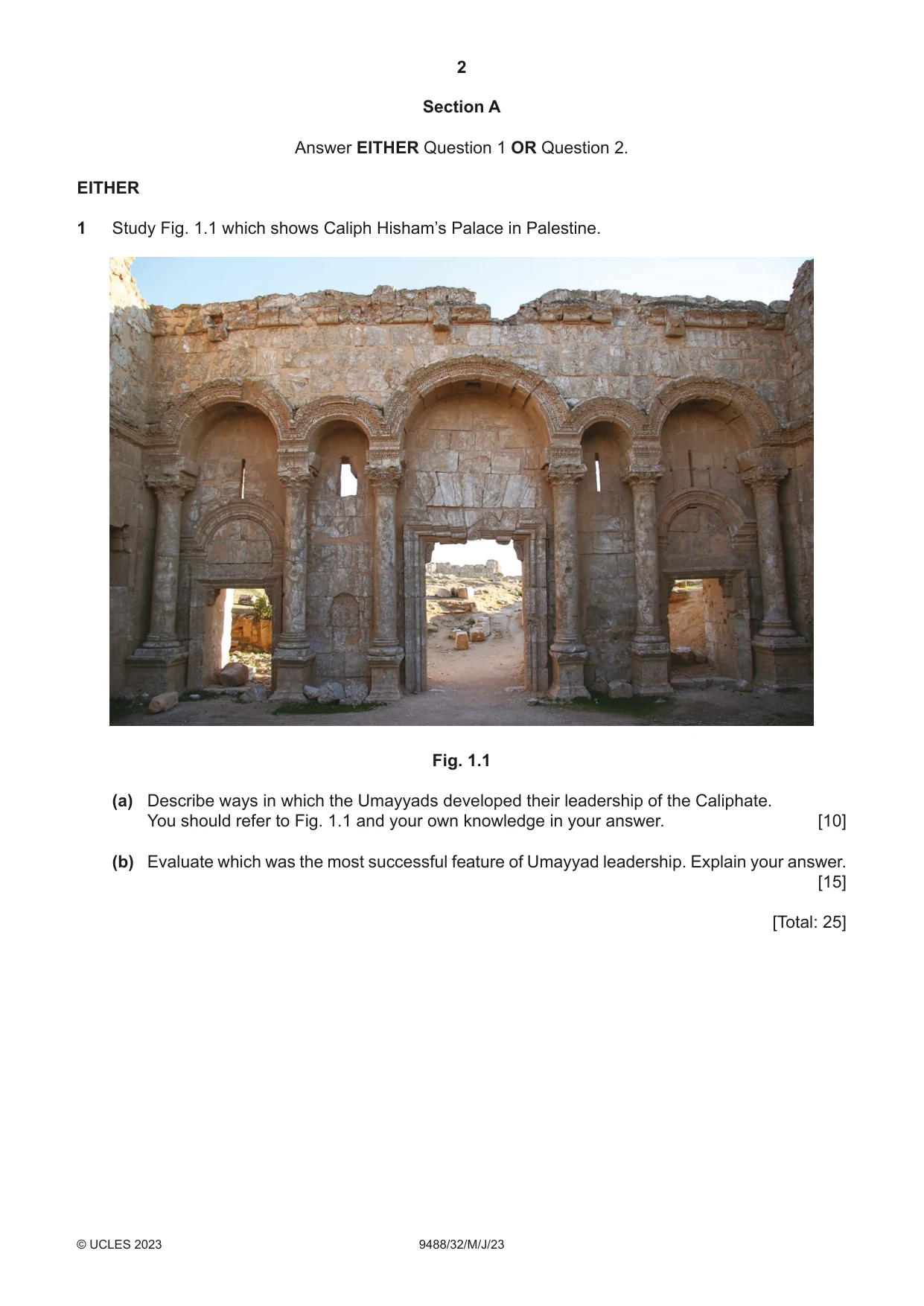 Cambridge A Level Islamic Studies 9488 2023 May/June Paper 3 · Variant 2 question paper, page 2 of 4