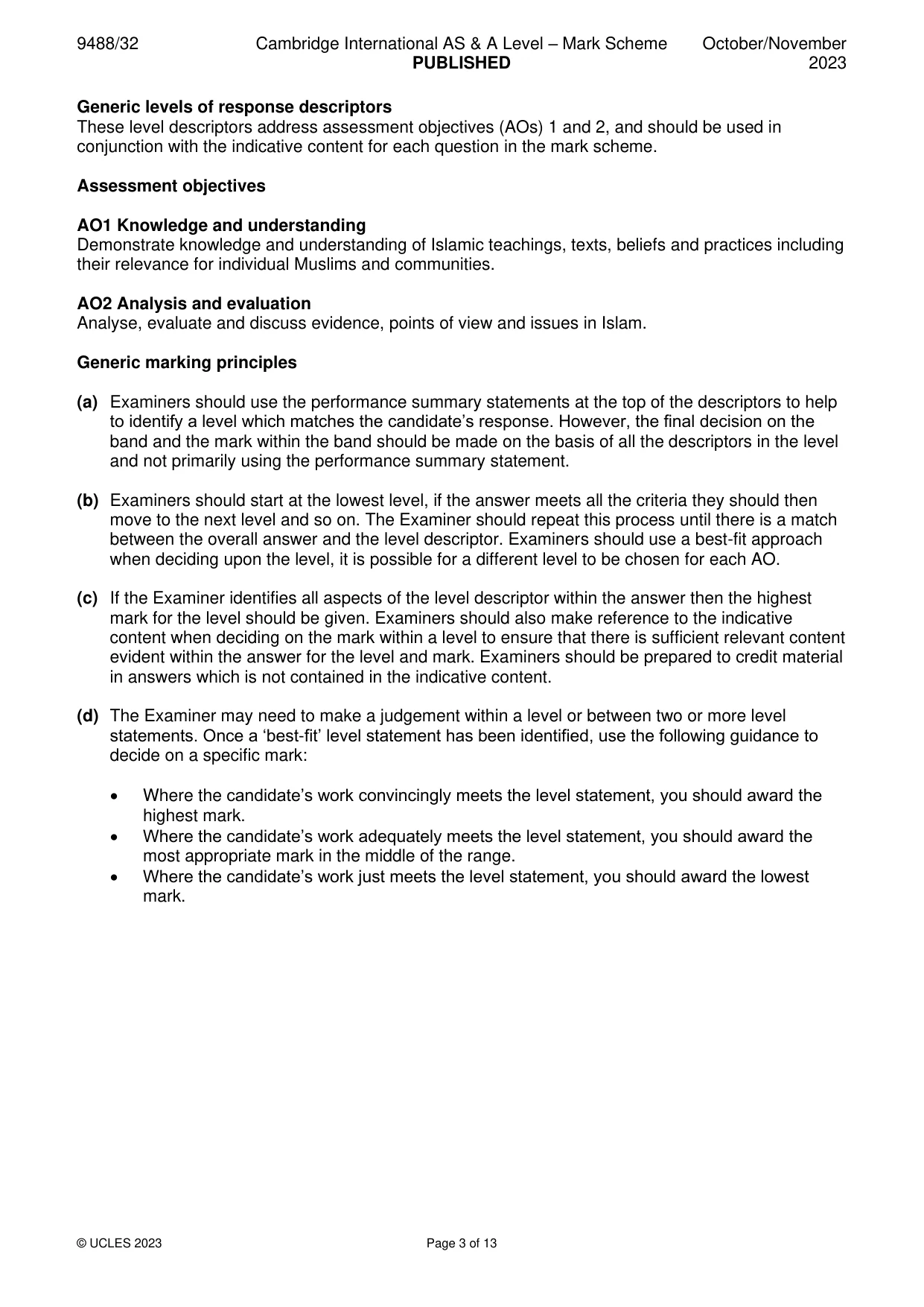 Mark scheme, page 3 of 13