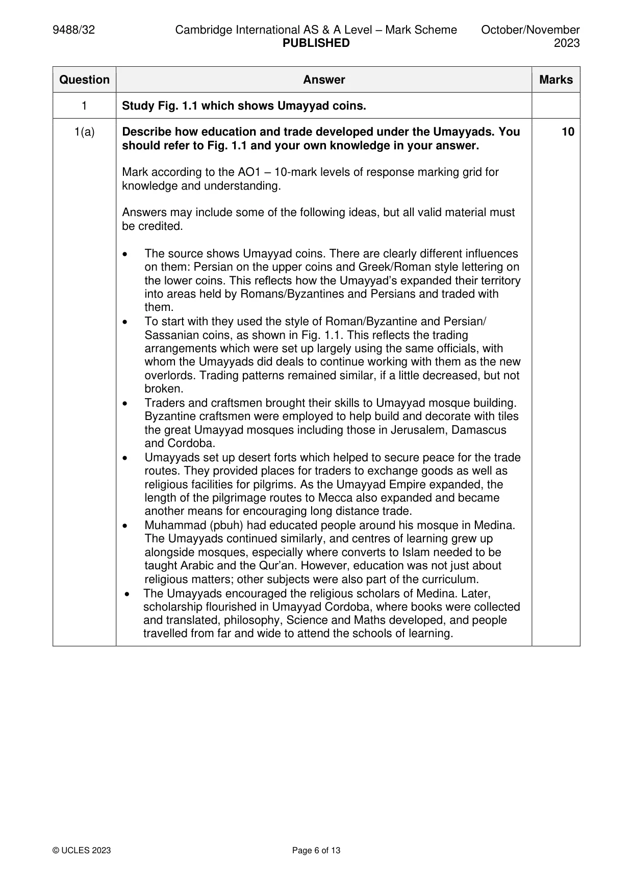 Mark scheme, page 6 of 13