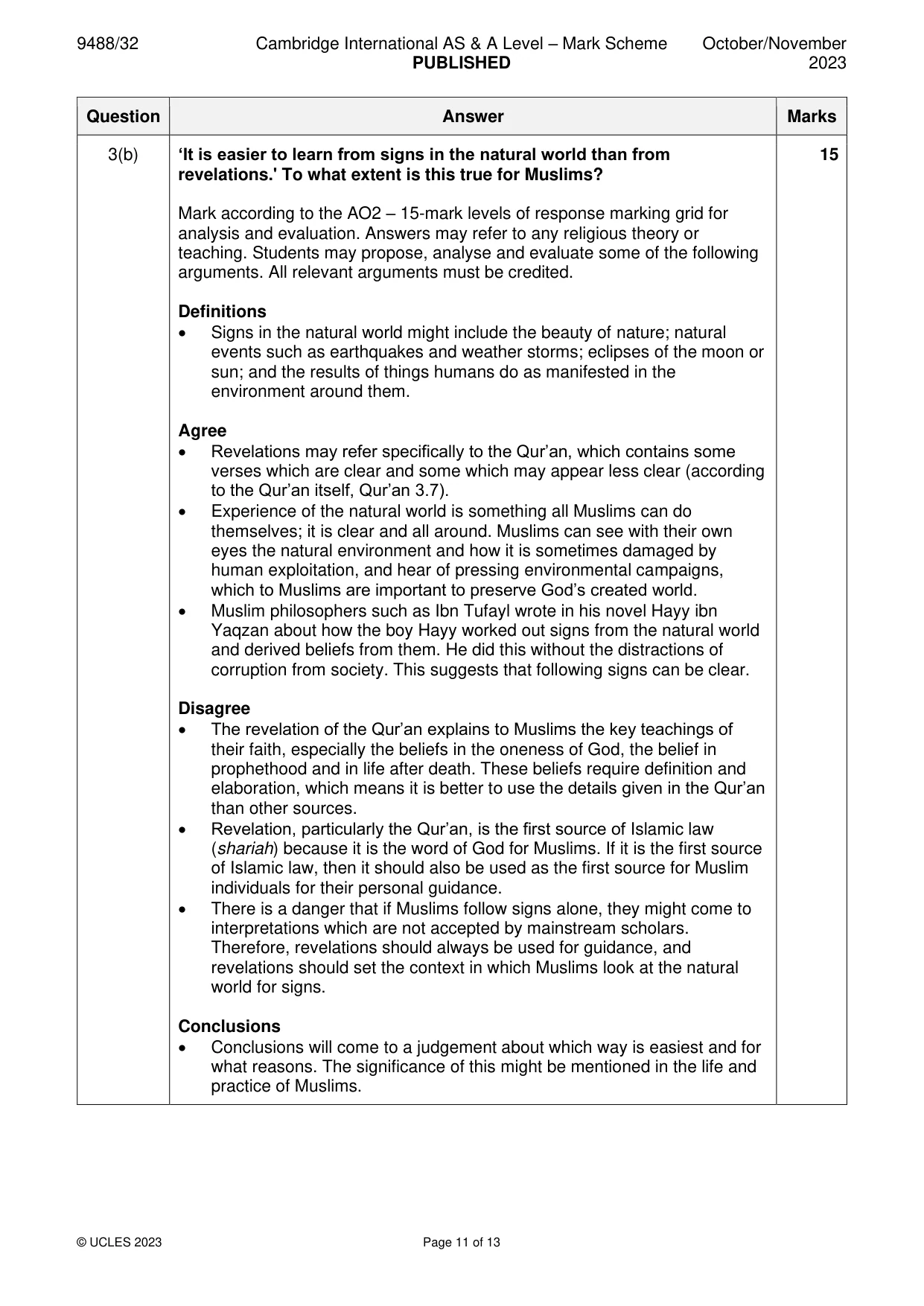Mark scheme, page 11 of 13