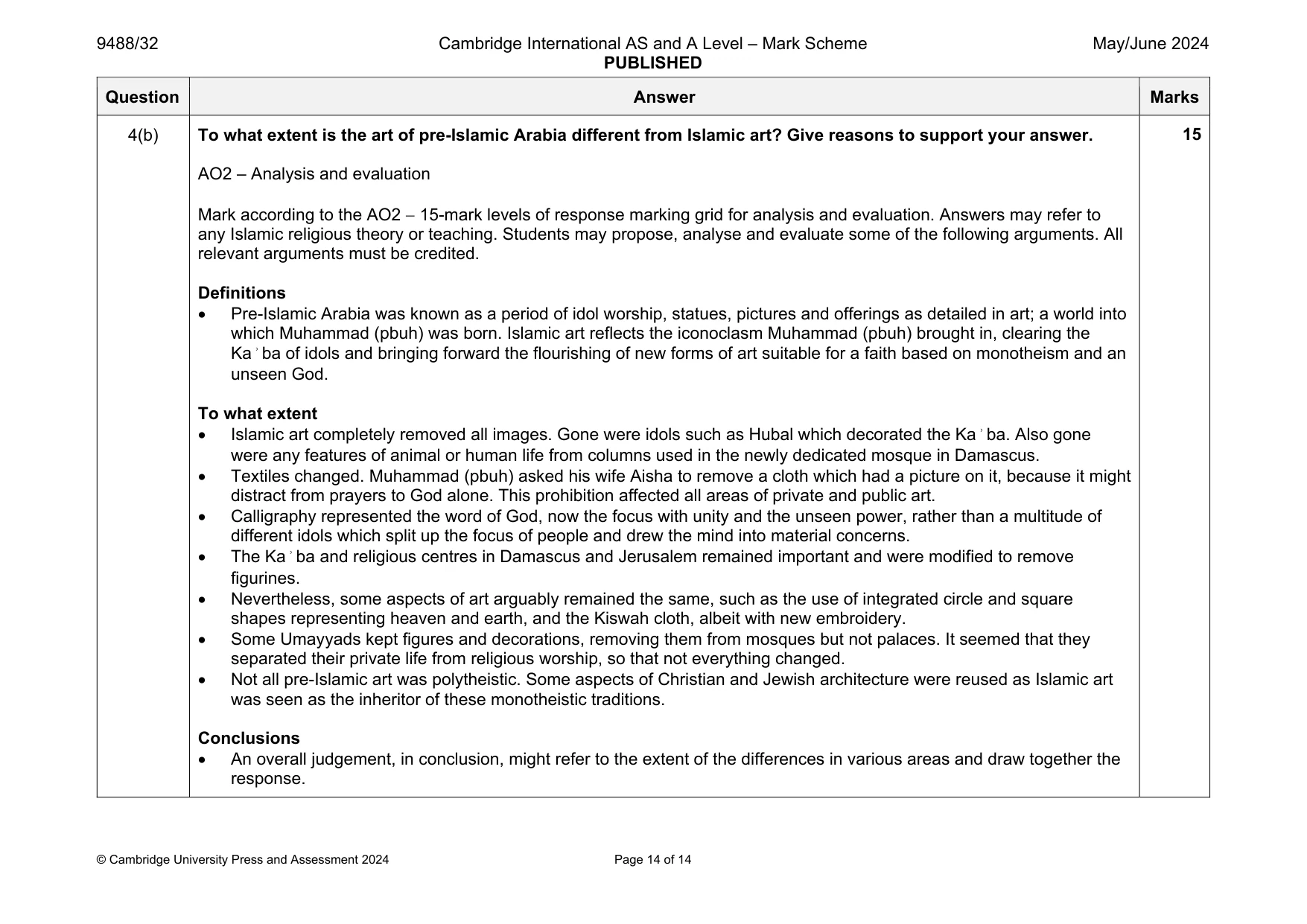 Mark scheme, page 14 of 14