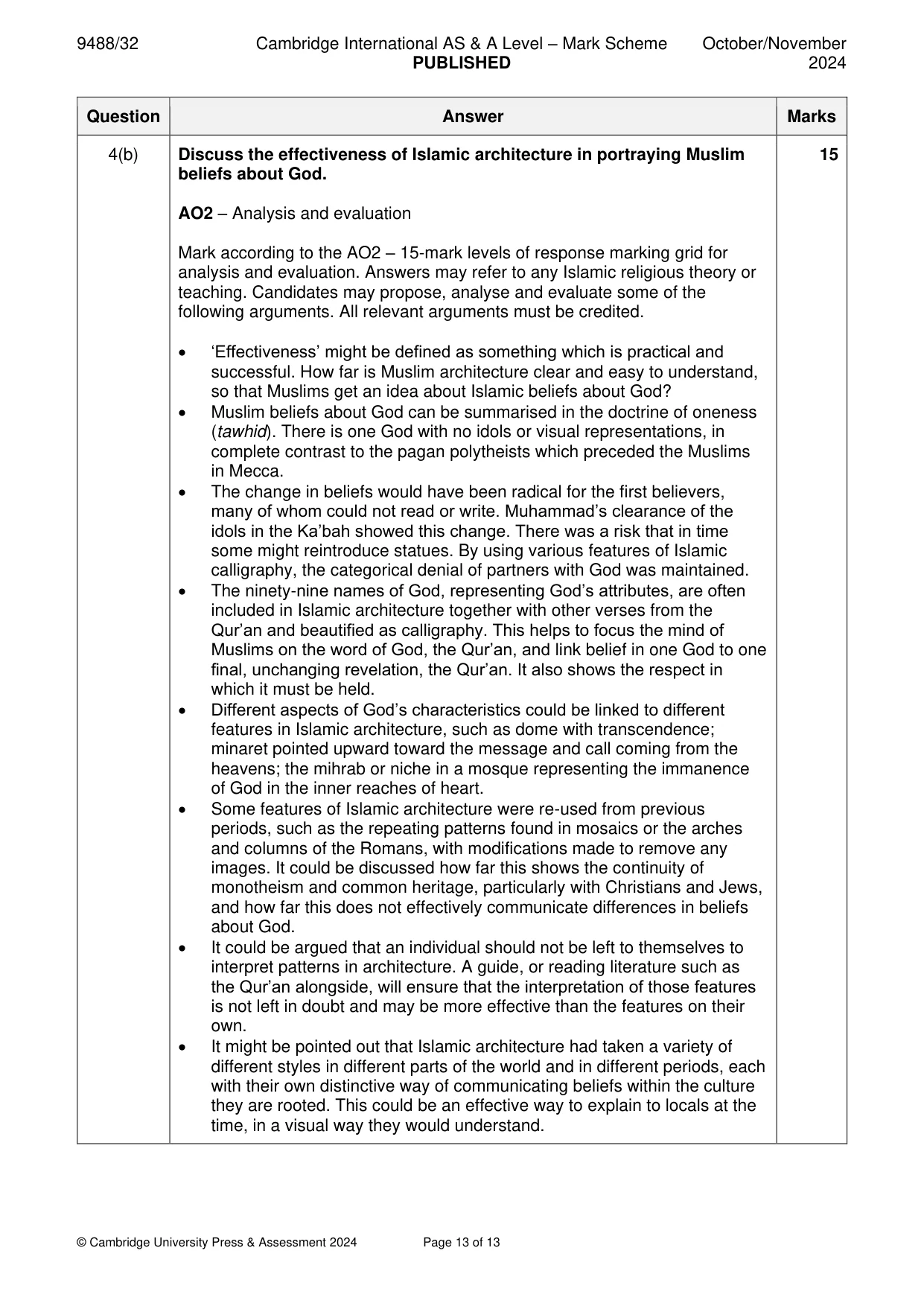 Mark scheme, page 13 of 13