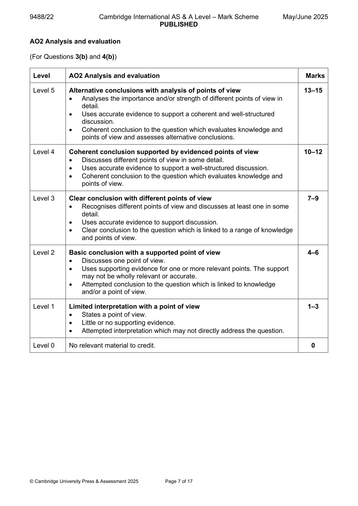 Mark scheme, page 7 of 17