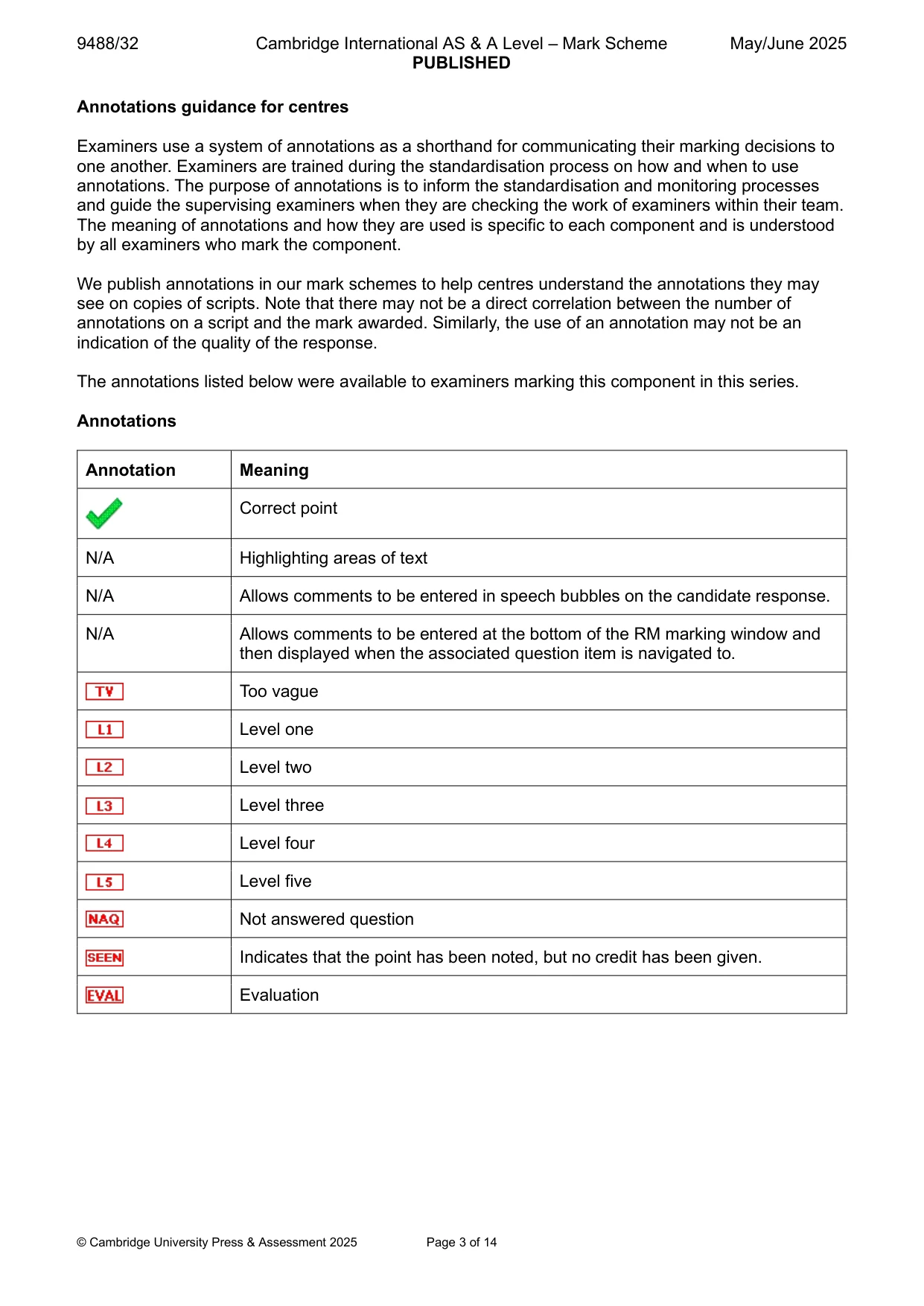 Mark scheme, page 3 of 14