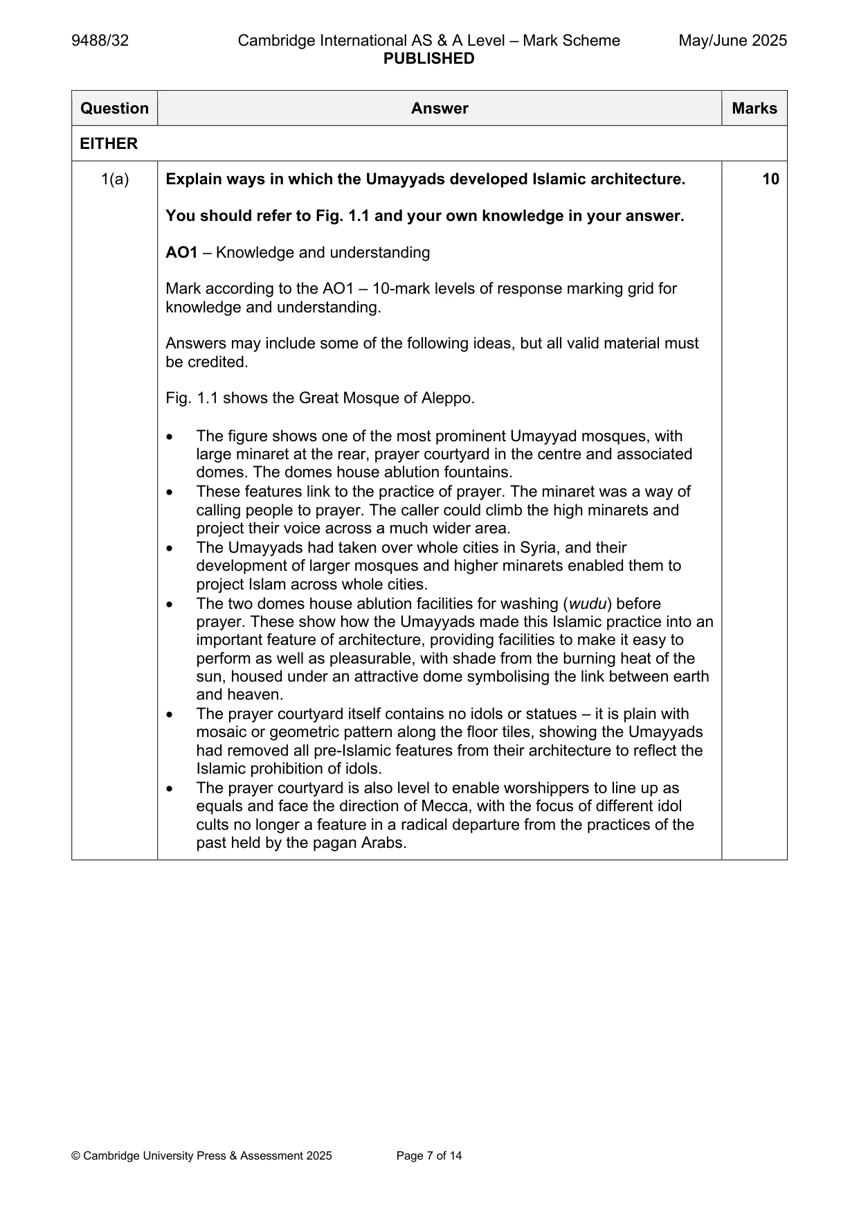 Mark scheme, page 7 of 14