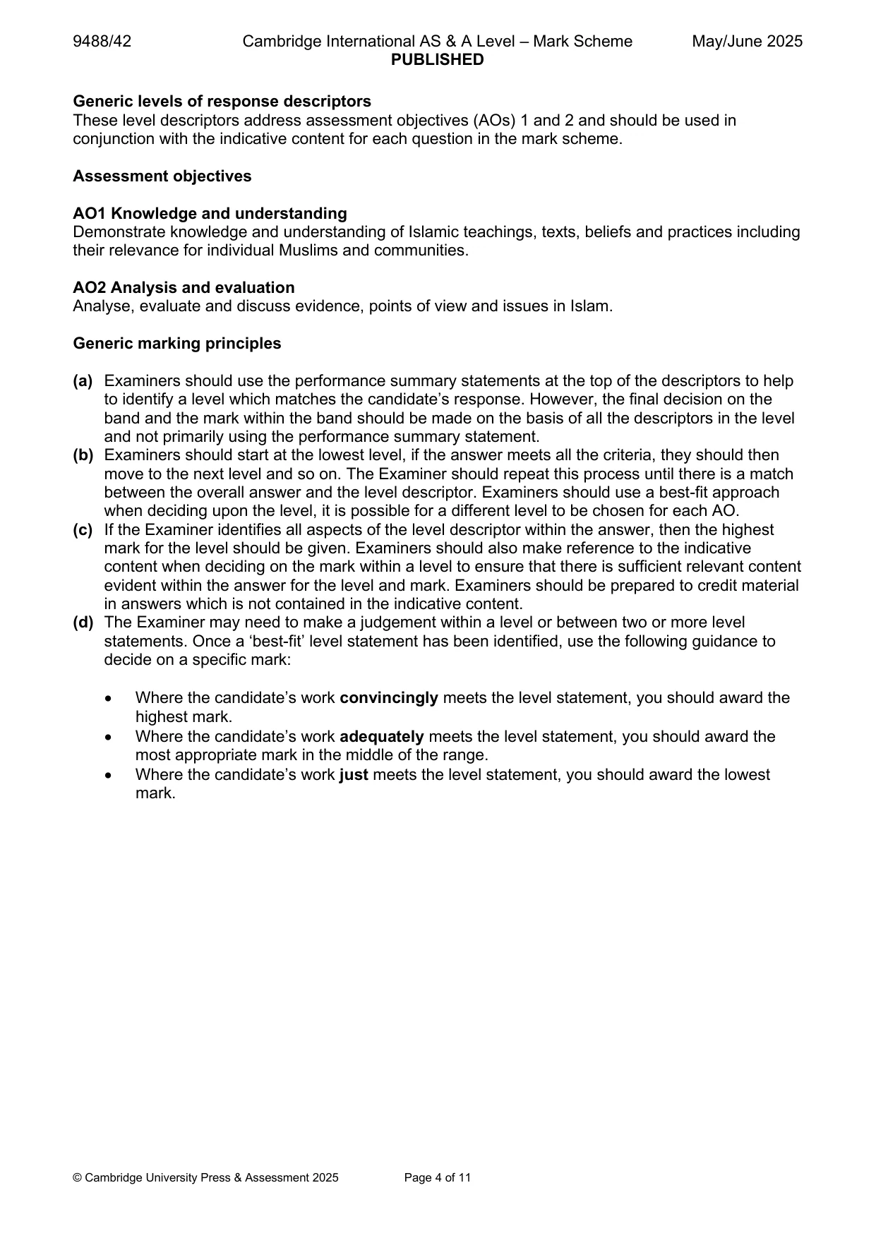 Mark scheme, page 4 of 11