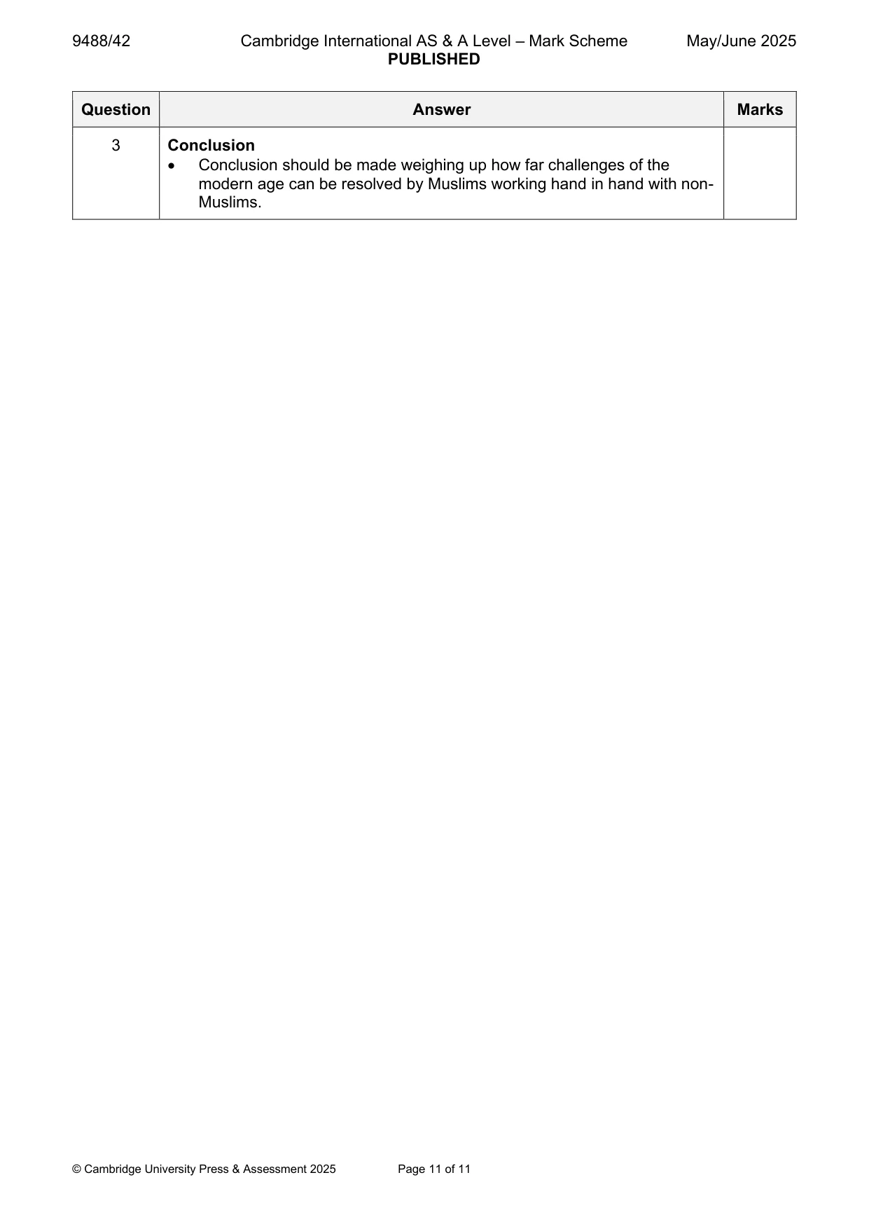 Mark scheme, page 11 of 11