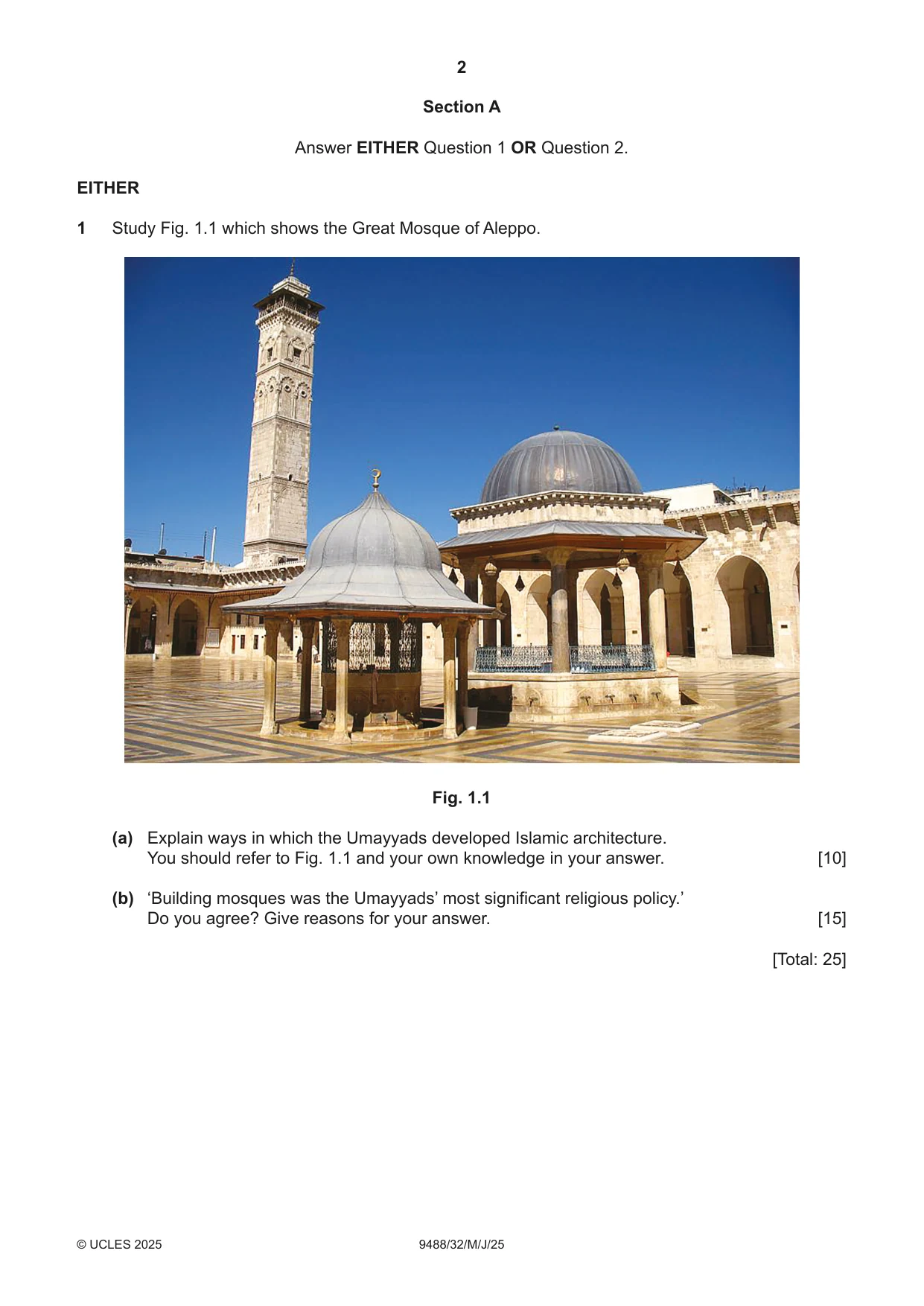 Cambridge A Level Islamic Studies 9488 2025 May/June Paper 3 · Variant 2 question paper, page 2 of 4