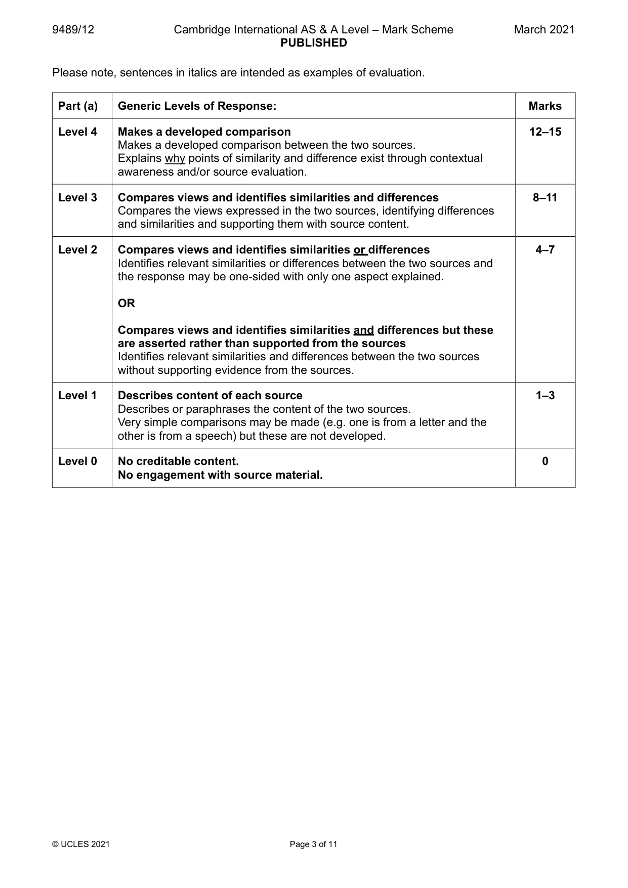 Mark scheme, page 3 of 11