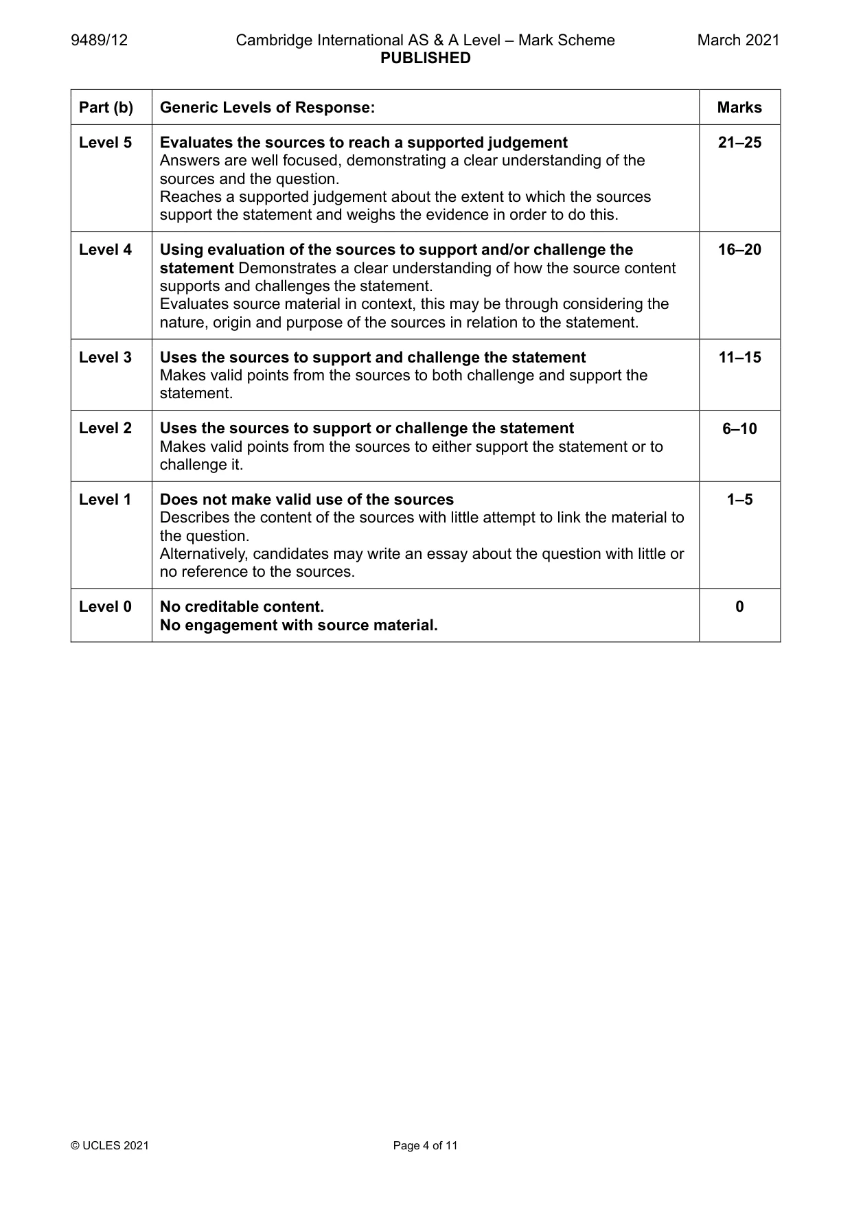 Mark scheme, page 4 of 11