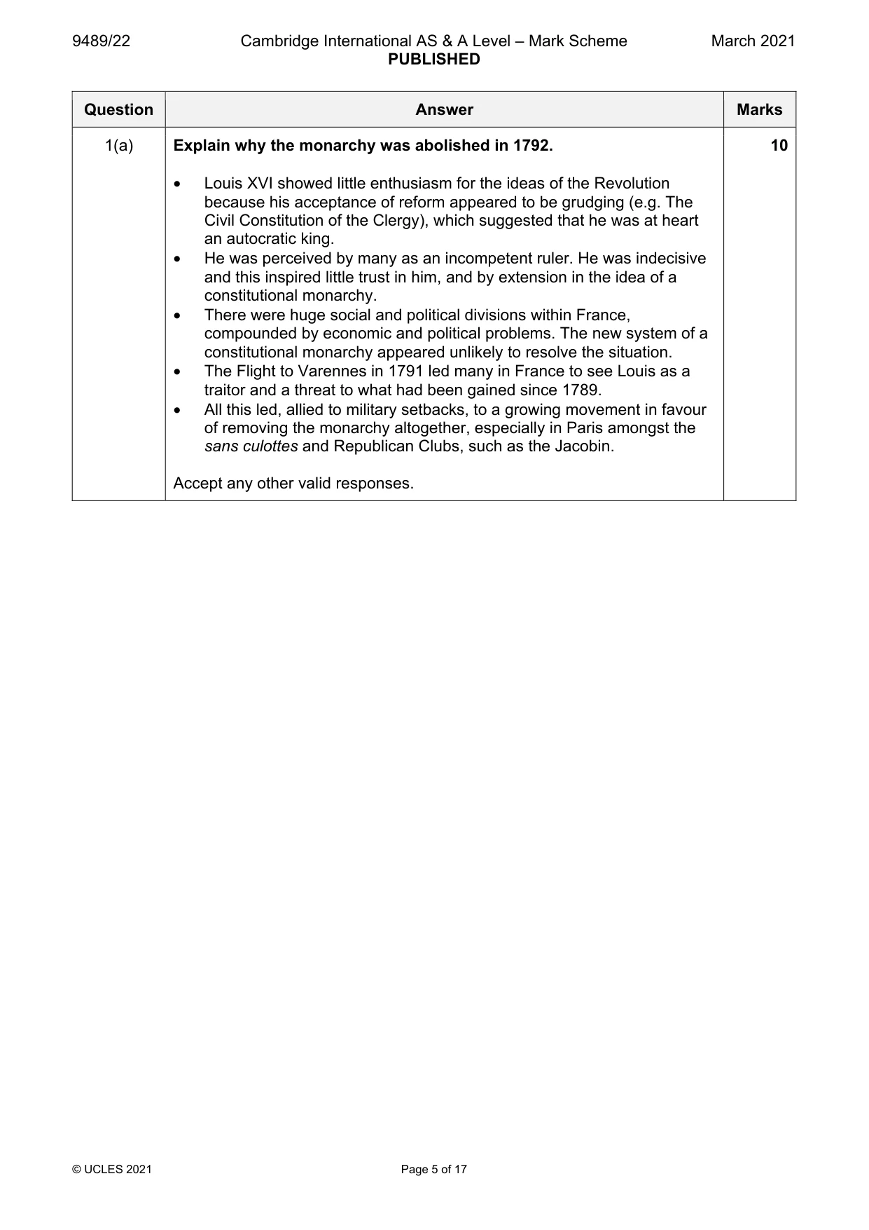 Mark scheme, page 5 of 17