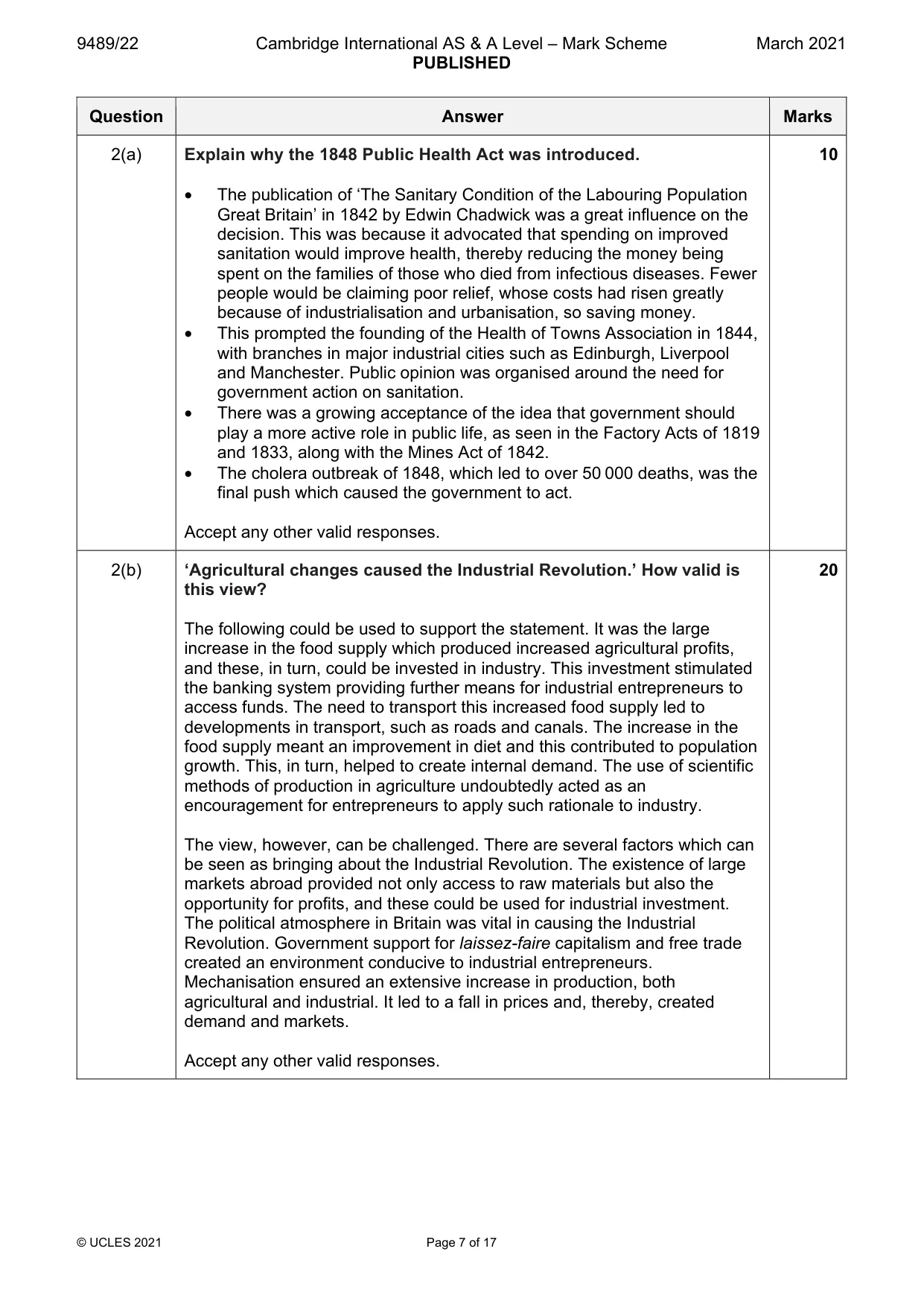 Mark scheme, page 7 of 17