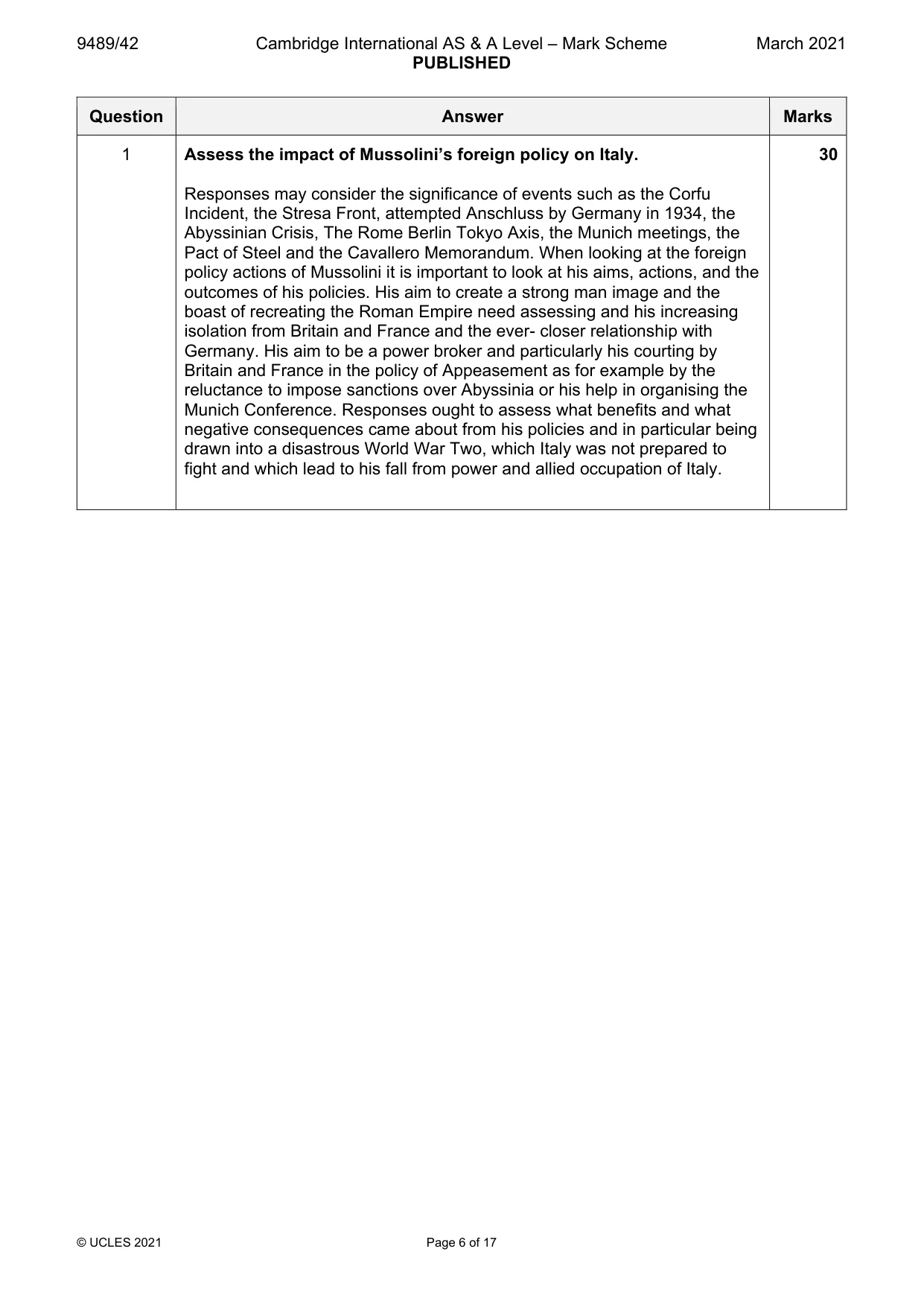 Mark scheme, page 6 of 17
