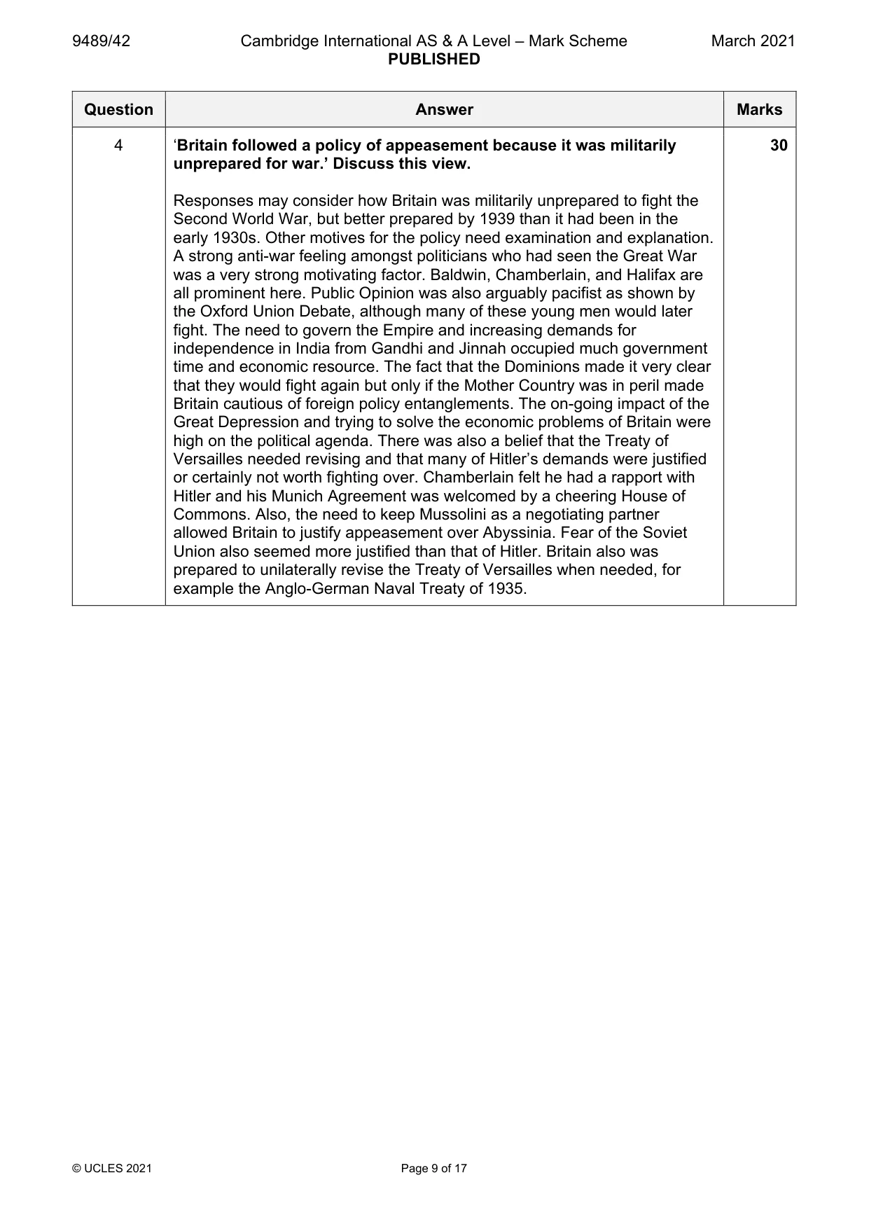 Mark scheme, page 9 of 17