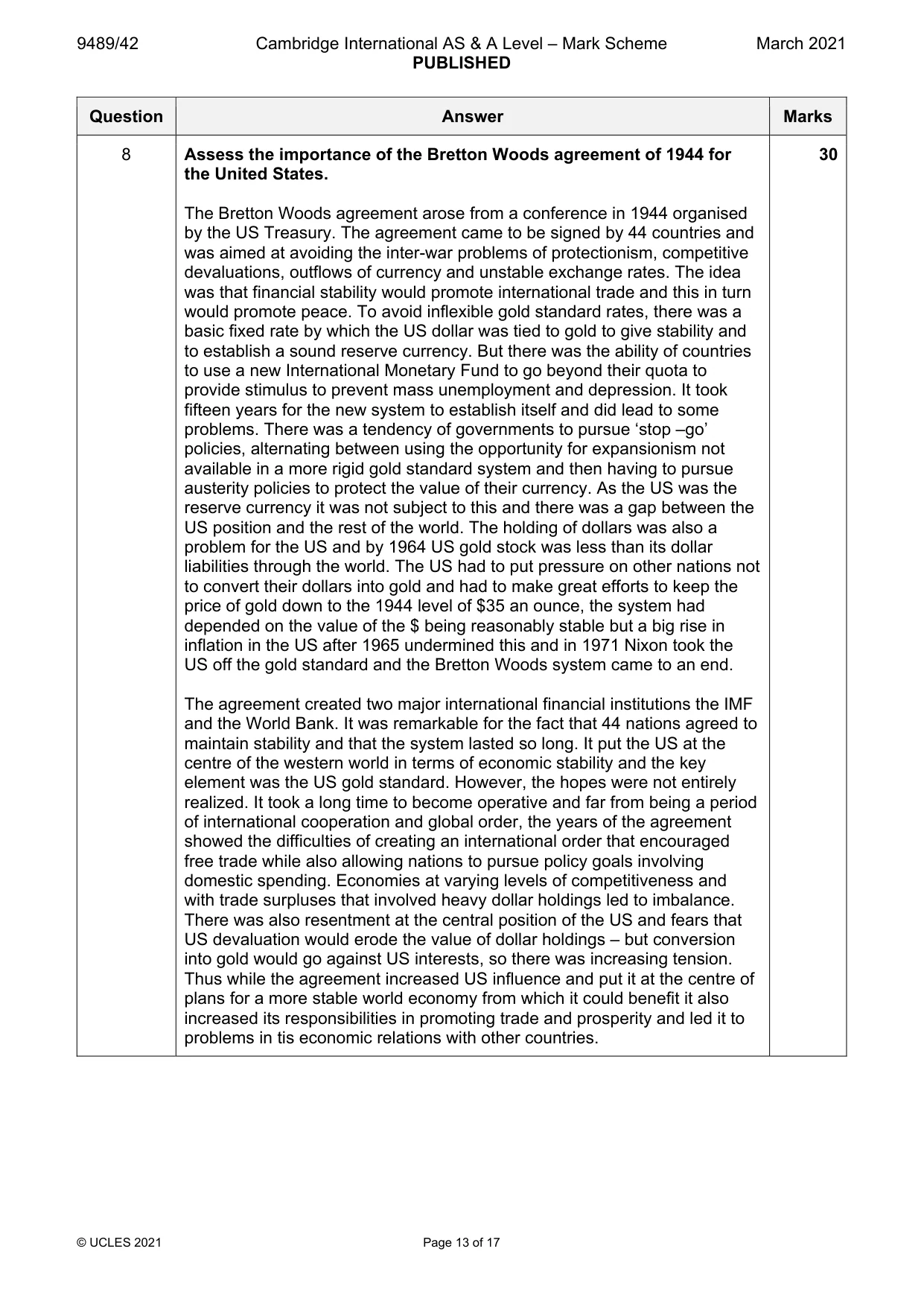 Mark scheme, page 13 of 17