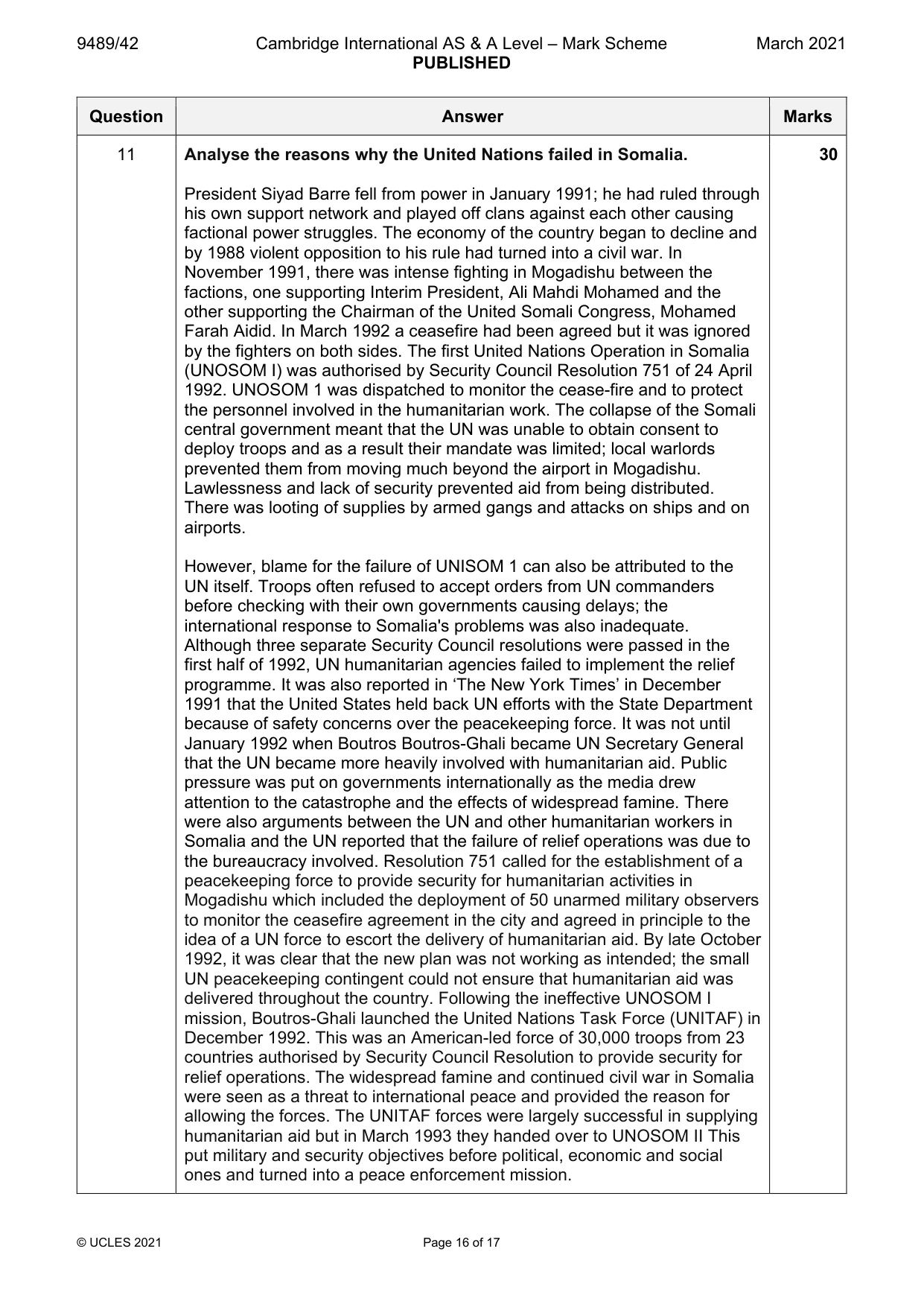 Mark scheme, page 16 of 17