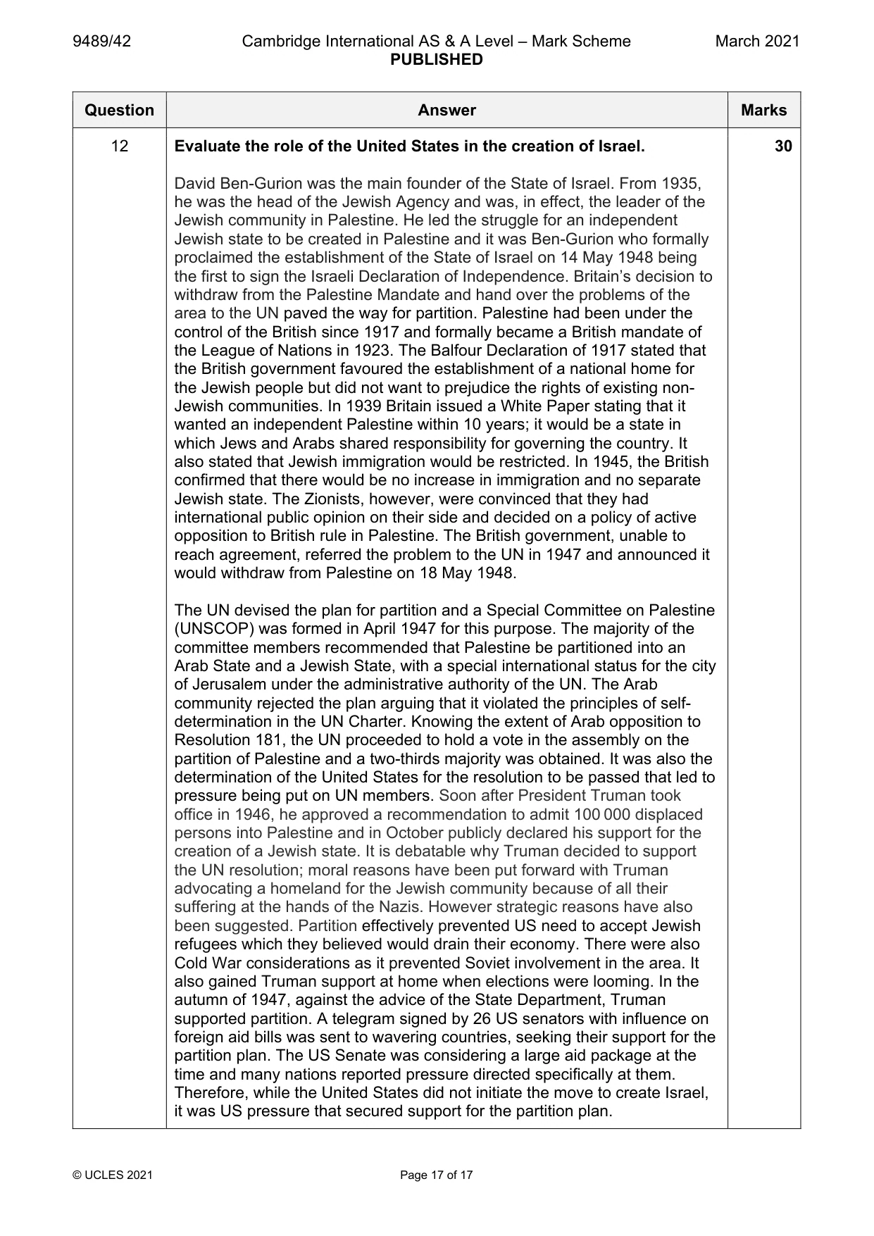 Mark scheme, page 17 of 17