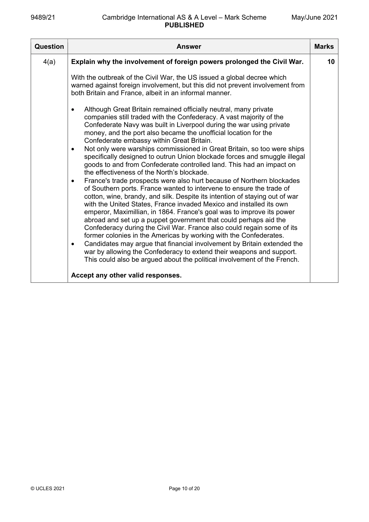 Mark scheme, page 10 of 20
