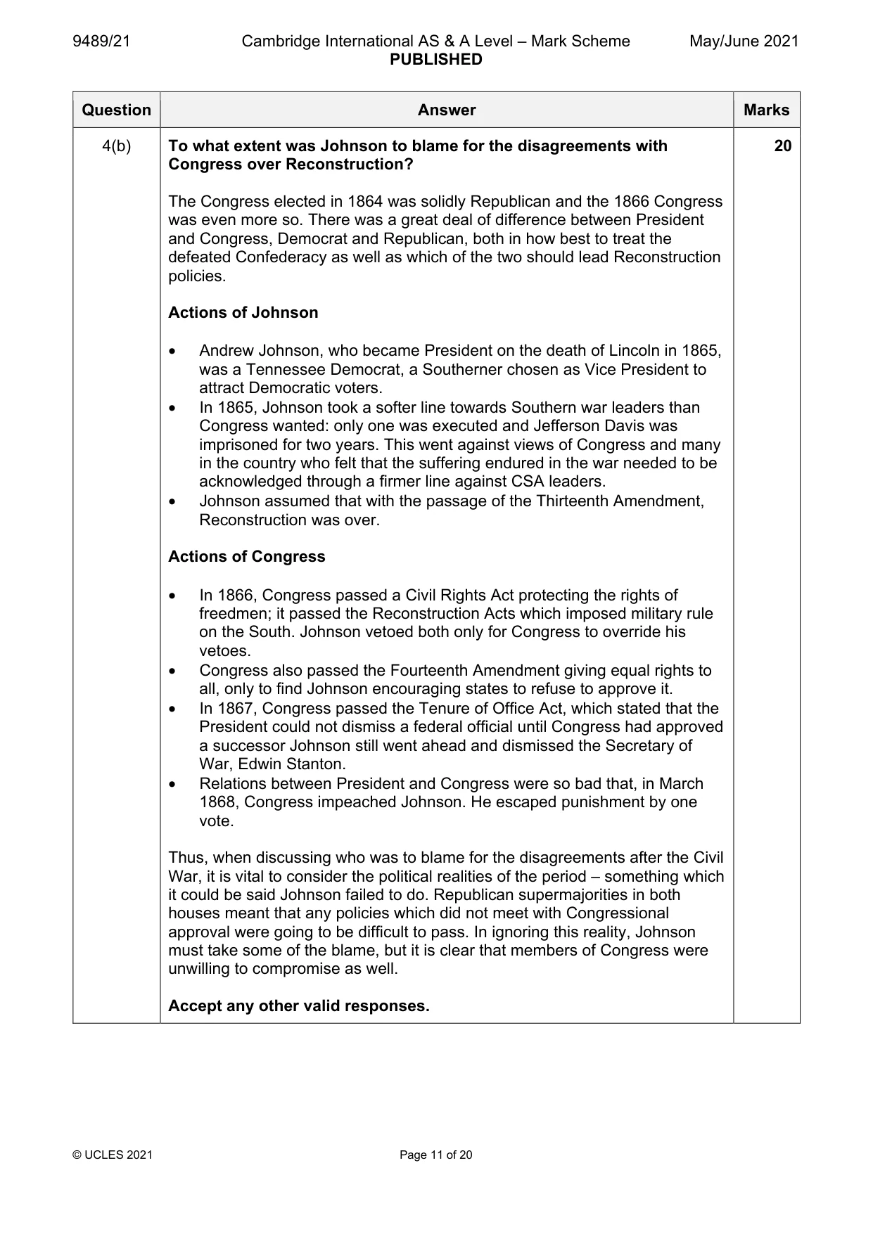 Mark scheme, page 11 of 20