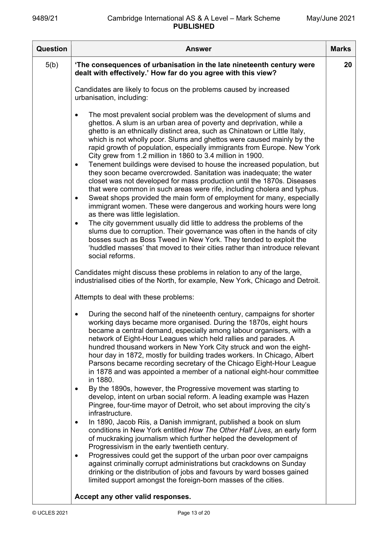 Mark scheme, page 13 of 20