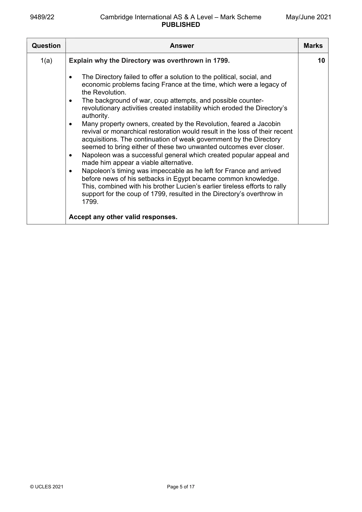 Mark scheme, page 5 of 17