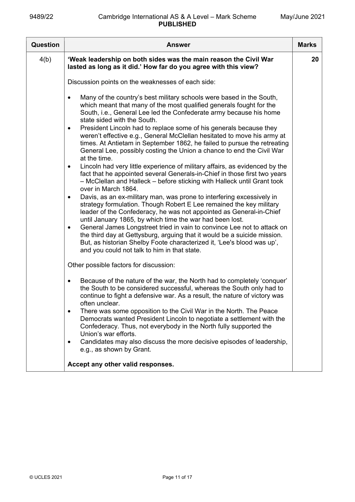 Mark scheme, page 11 of 17